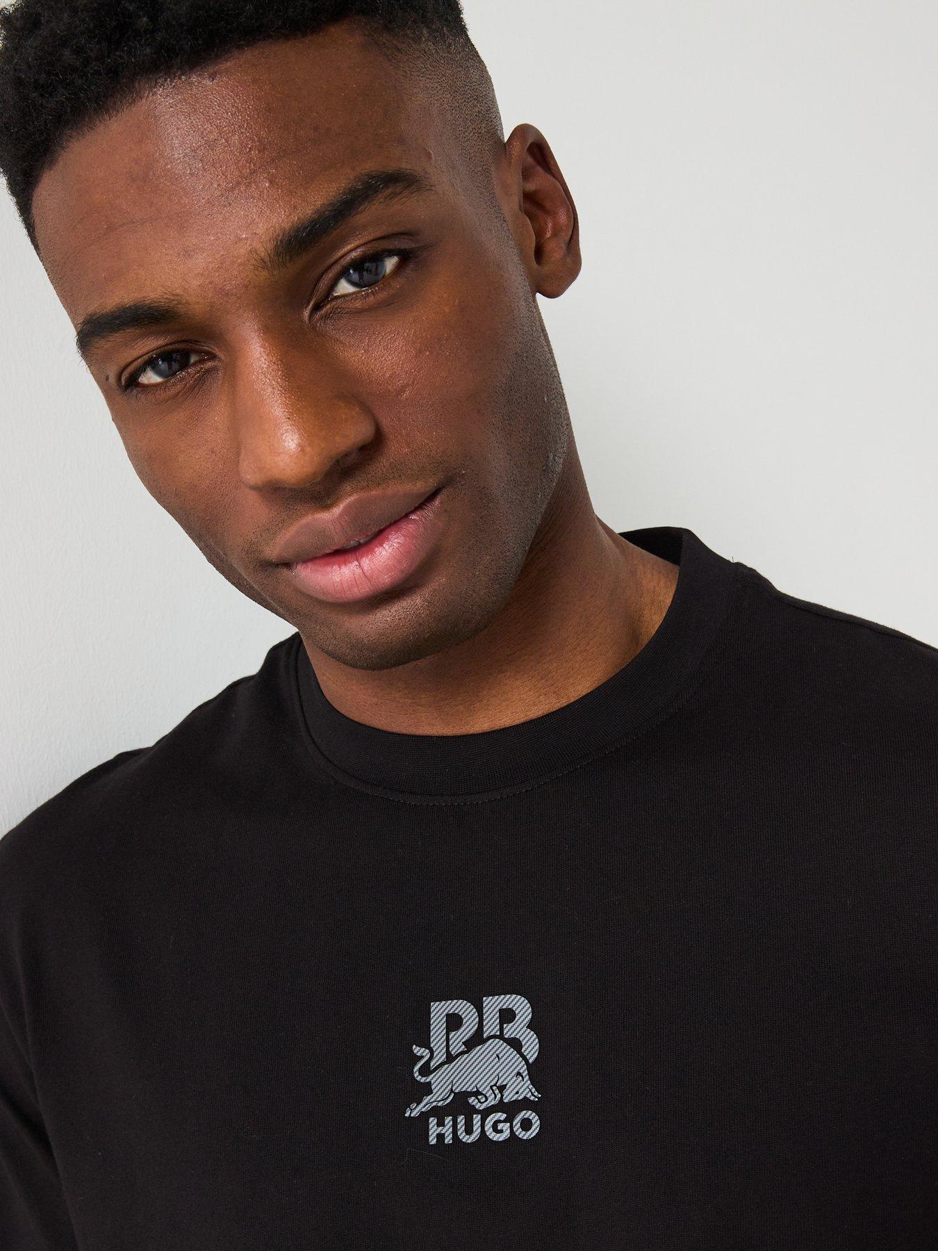 HUGO X RB Deckies Carbon Fibre Small Logo T-Shirt - Black | Littlewoods