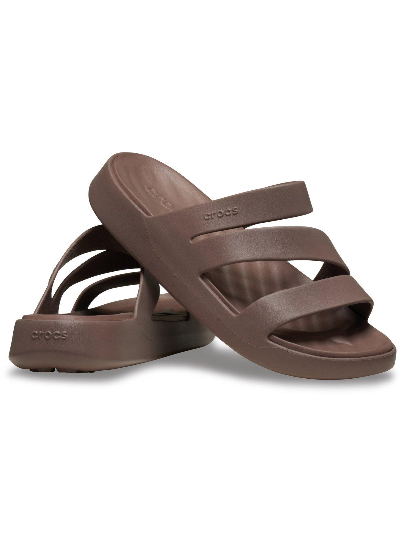  image of crocs-getaway-strappy-sandal-brown