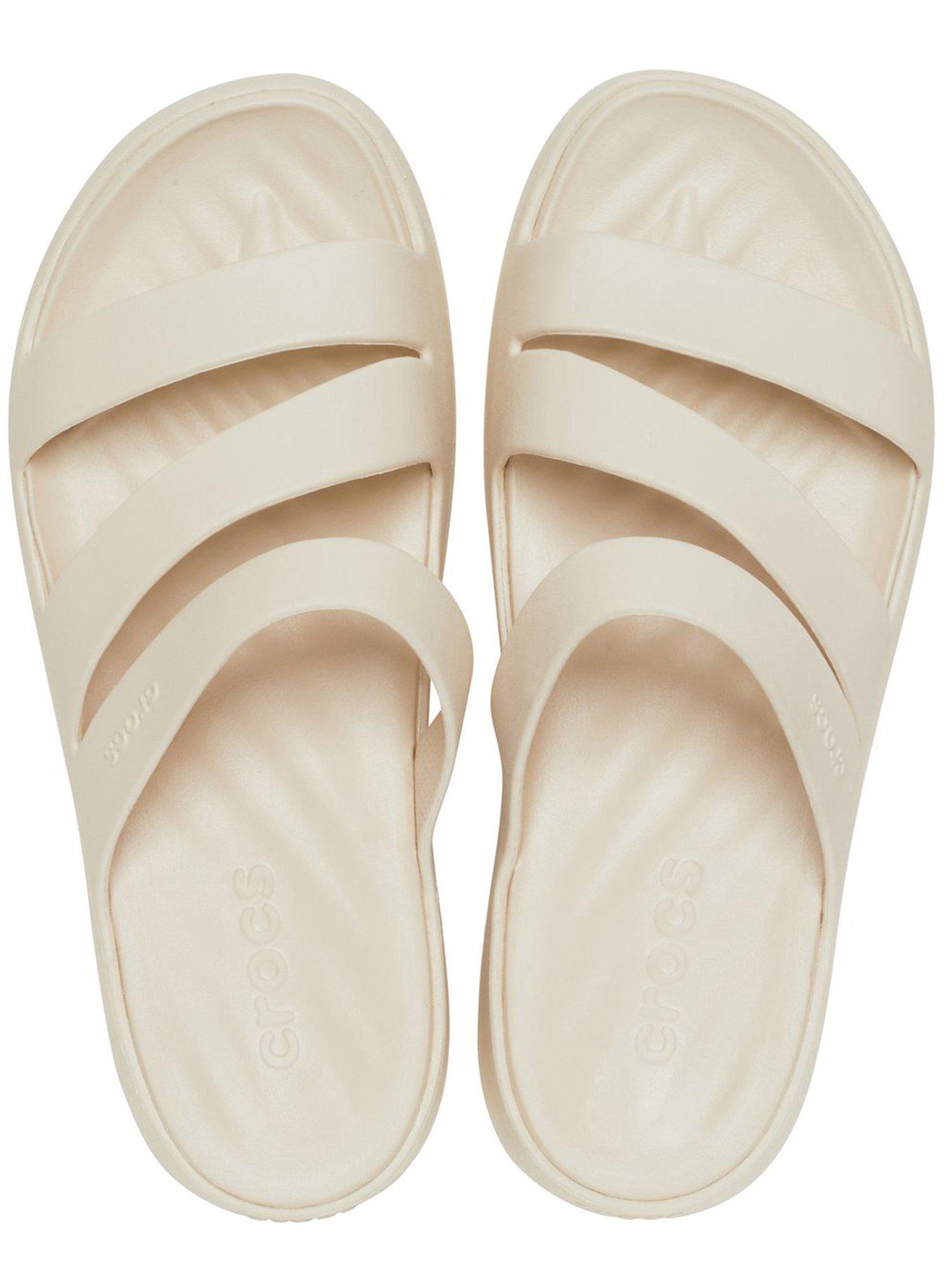Image 4 of 6 of Crocs Getaway Strappy Sandals - Cream