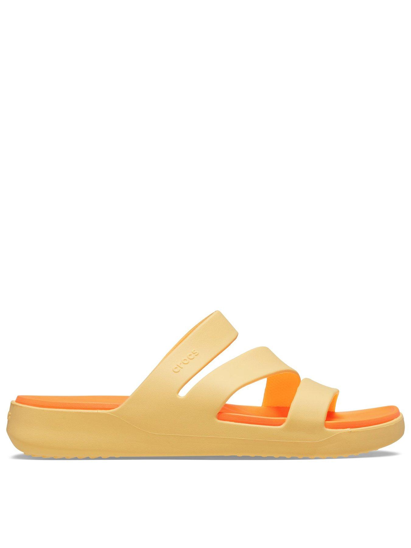 front image of crocs-getaway-strappy-sandal-orange