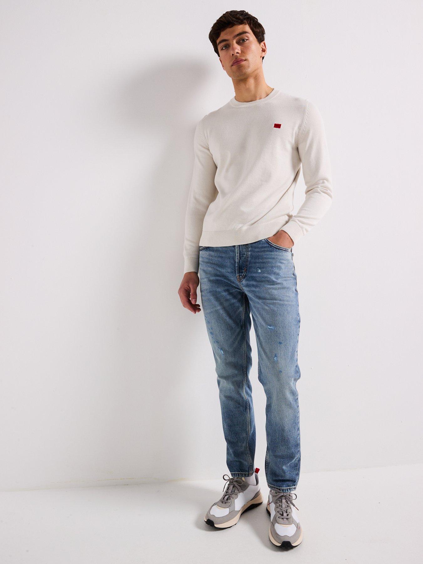  image of hugo-san-cassius-c1-relaxed-fit-knitted-jumper--natural