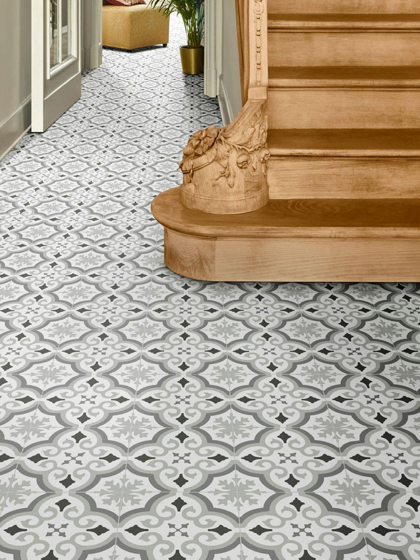 undefined Victorian Tile Look Pre-Cut Vinyl Flooring