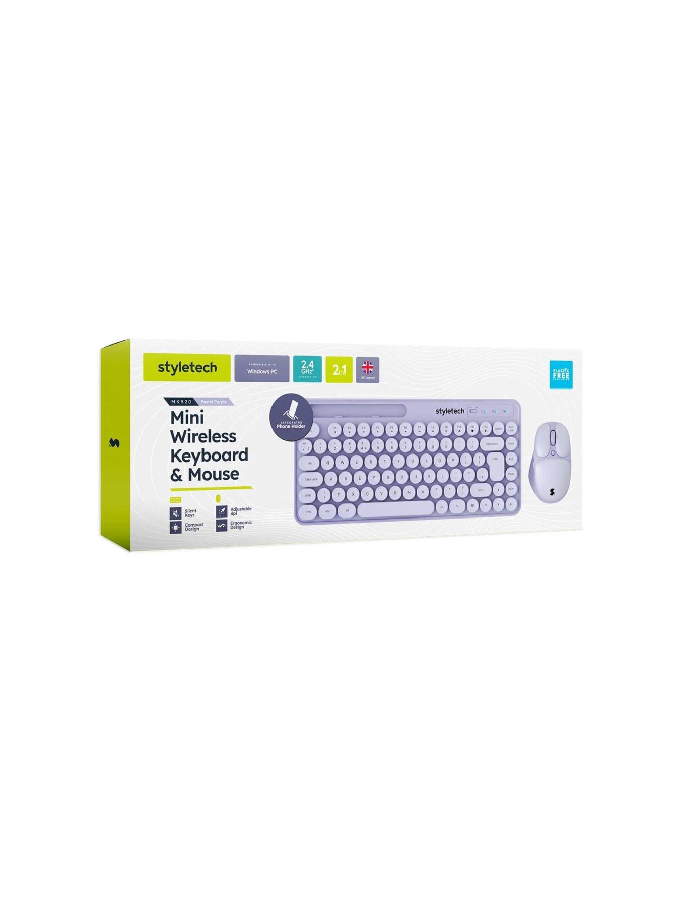  image of styletech-mk520-wireless-pastel-keyboard-and-mouse-bundle-lavender
