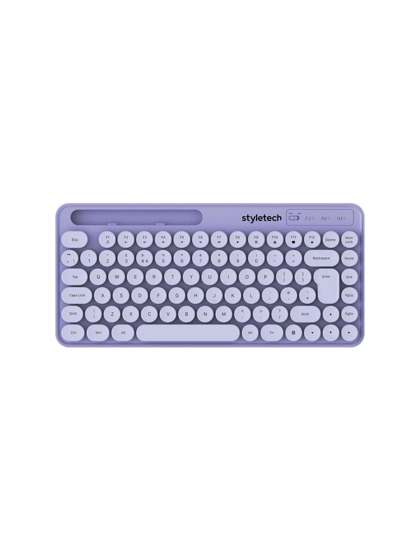  image of styletech-mk520-wireless-pastel-keyboard-and-mouse-bundle-lavender