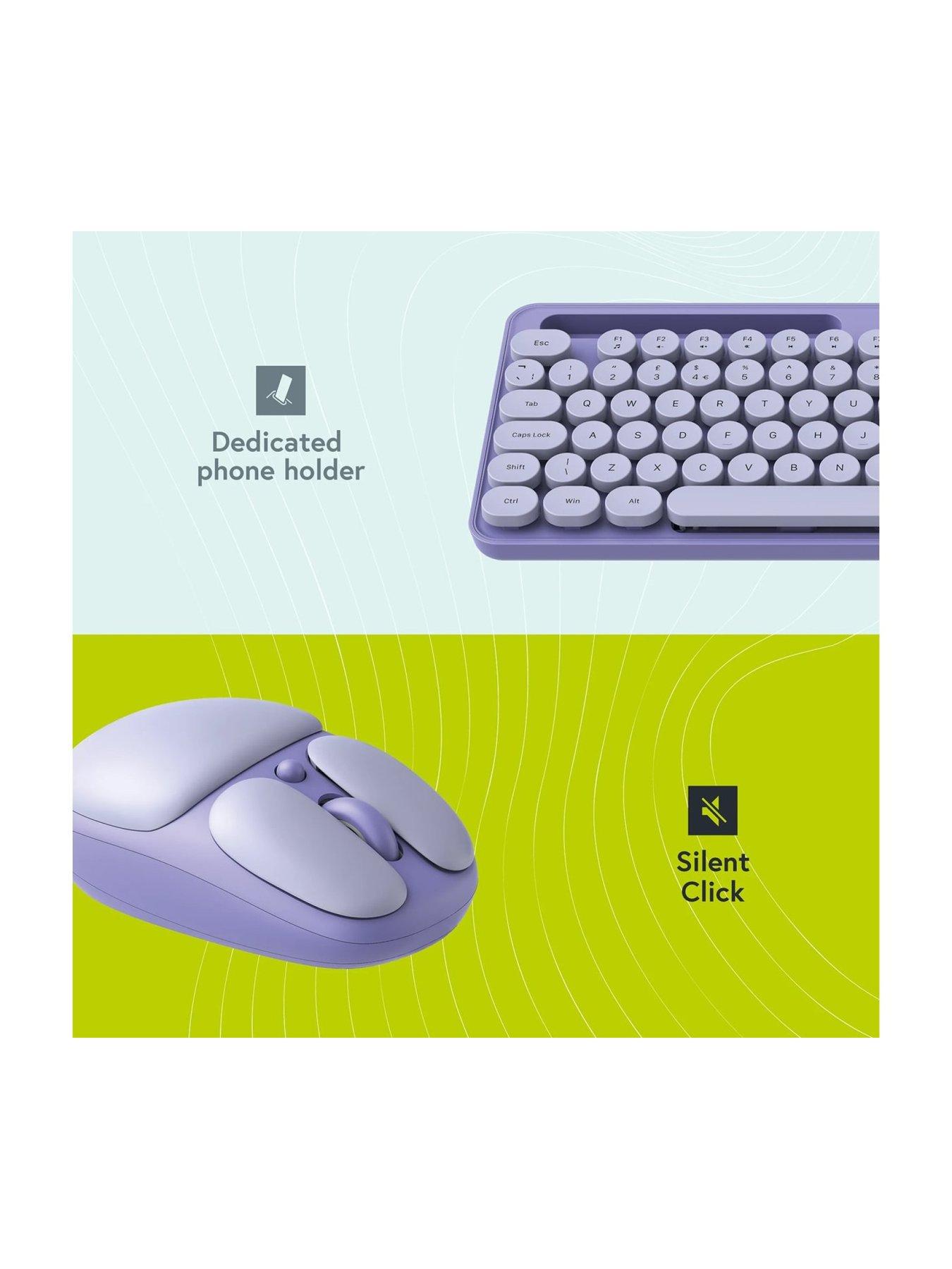  image of styletech-mk520-wireless-pastel-keyboard-and-mouse-bundle-lavender