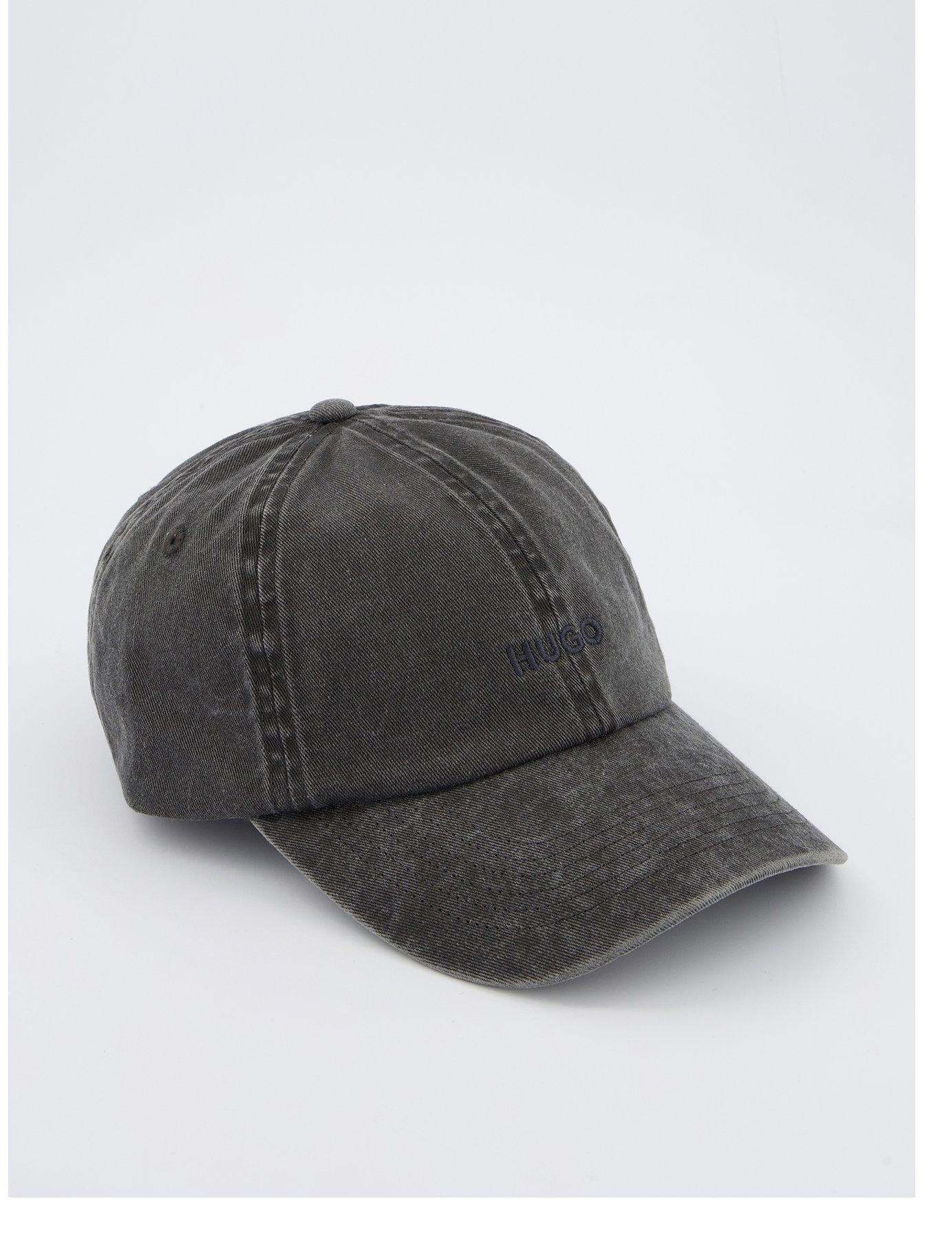 front image of hugo-mett-washed-small-logo-cap--black