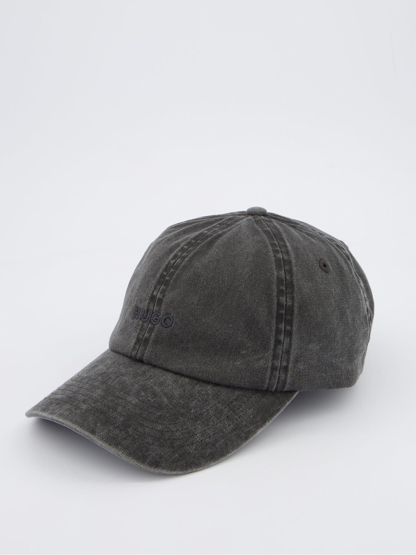  image of hugo-mett-washed-small-logo-cap--black