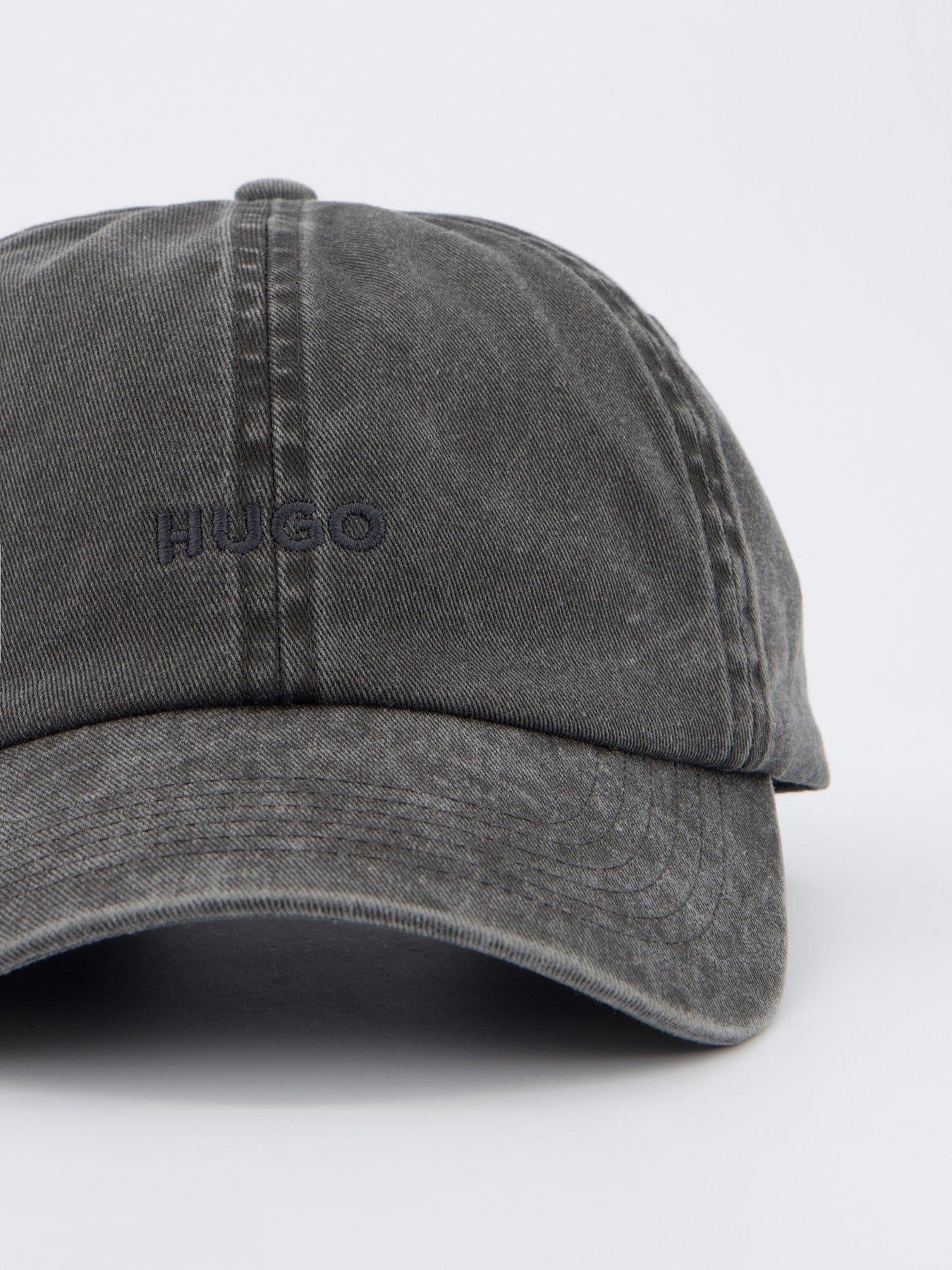  image of hugo-mett-washed-small-logo-cap--black