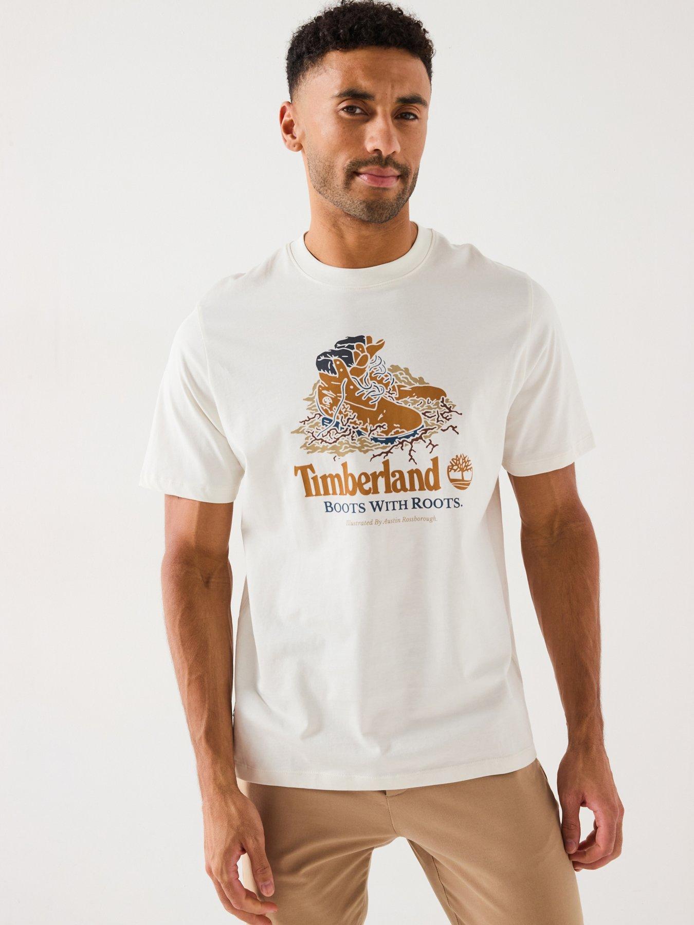  image of timberland-front-boot-graphic-t-shirt-white