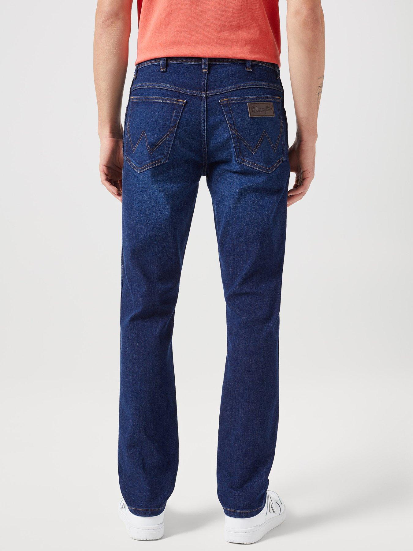 image of wrangler-texas-authentic-slim-fit-jeans-dark-blue