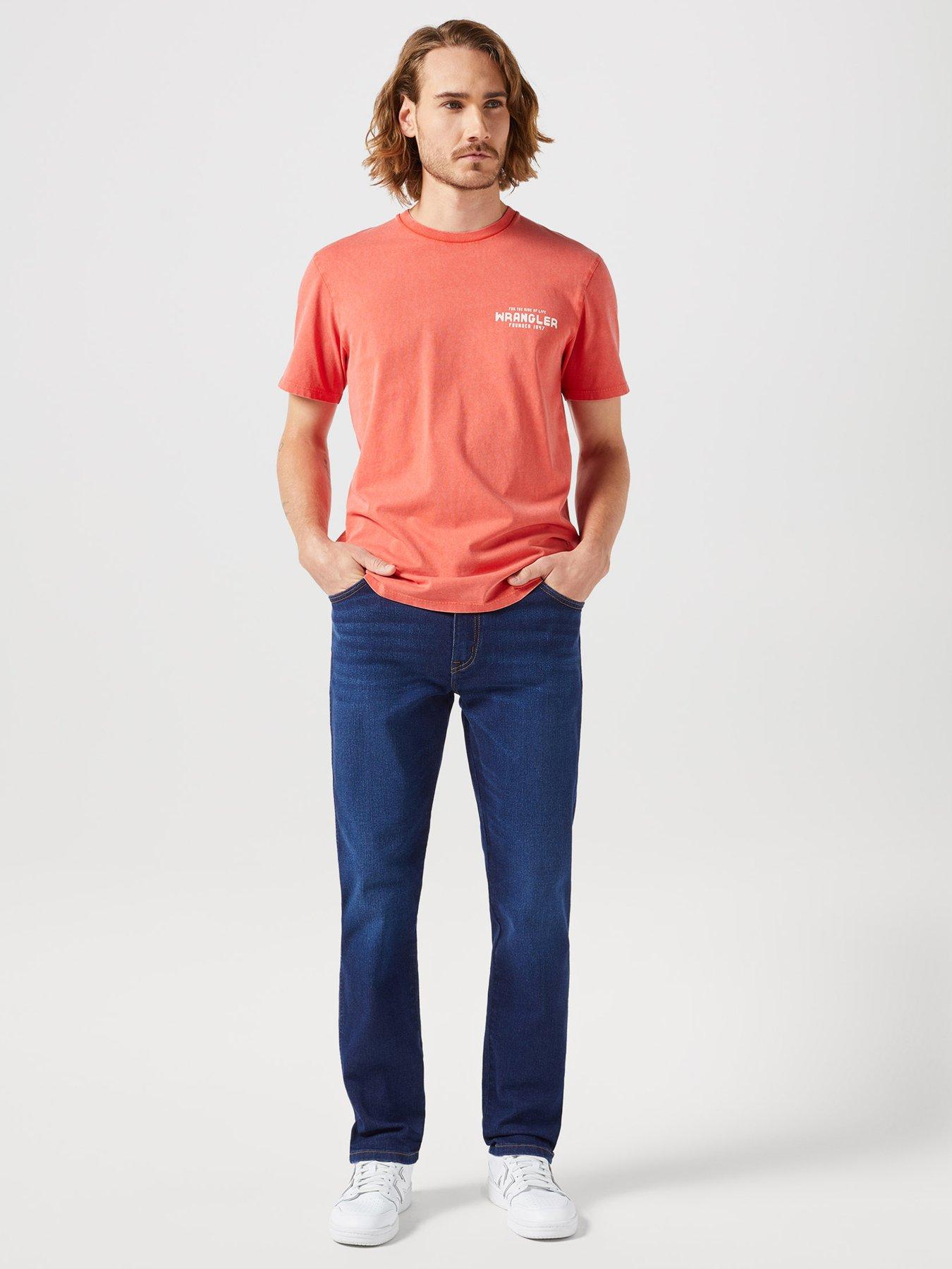  image of wrangler-texas-authentic-slim-fit-jeans-dark-blue