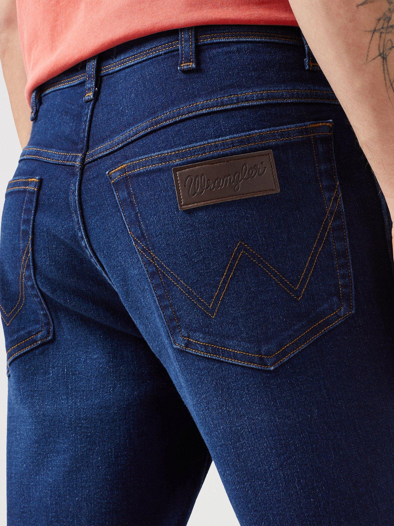  image of wrangler-texas-authentic-slim-fit-jeans-dark-blue