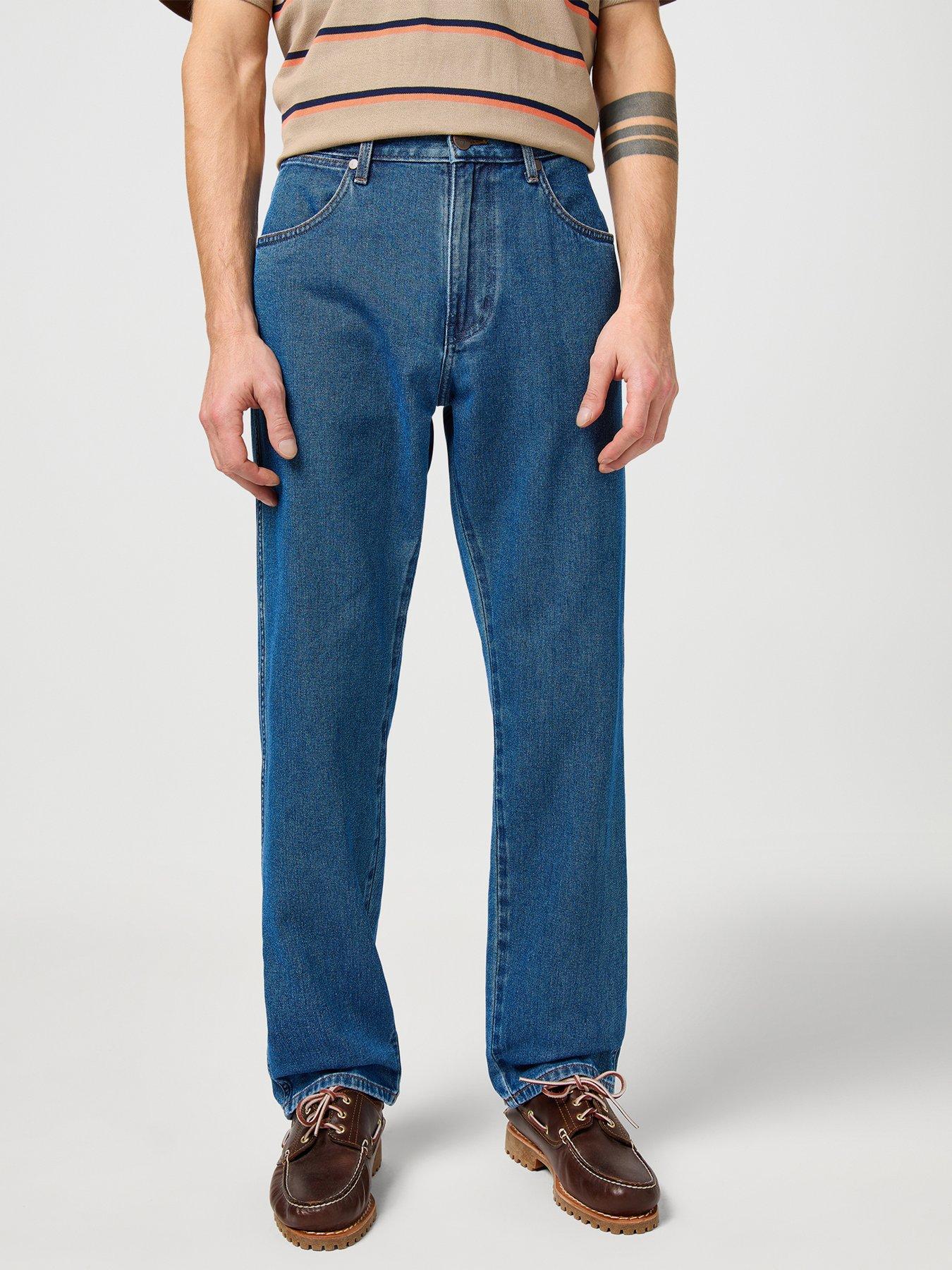  image of wrangler-frontier-relaxed-straight-fit-jeans-dark-blue