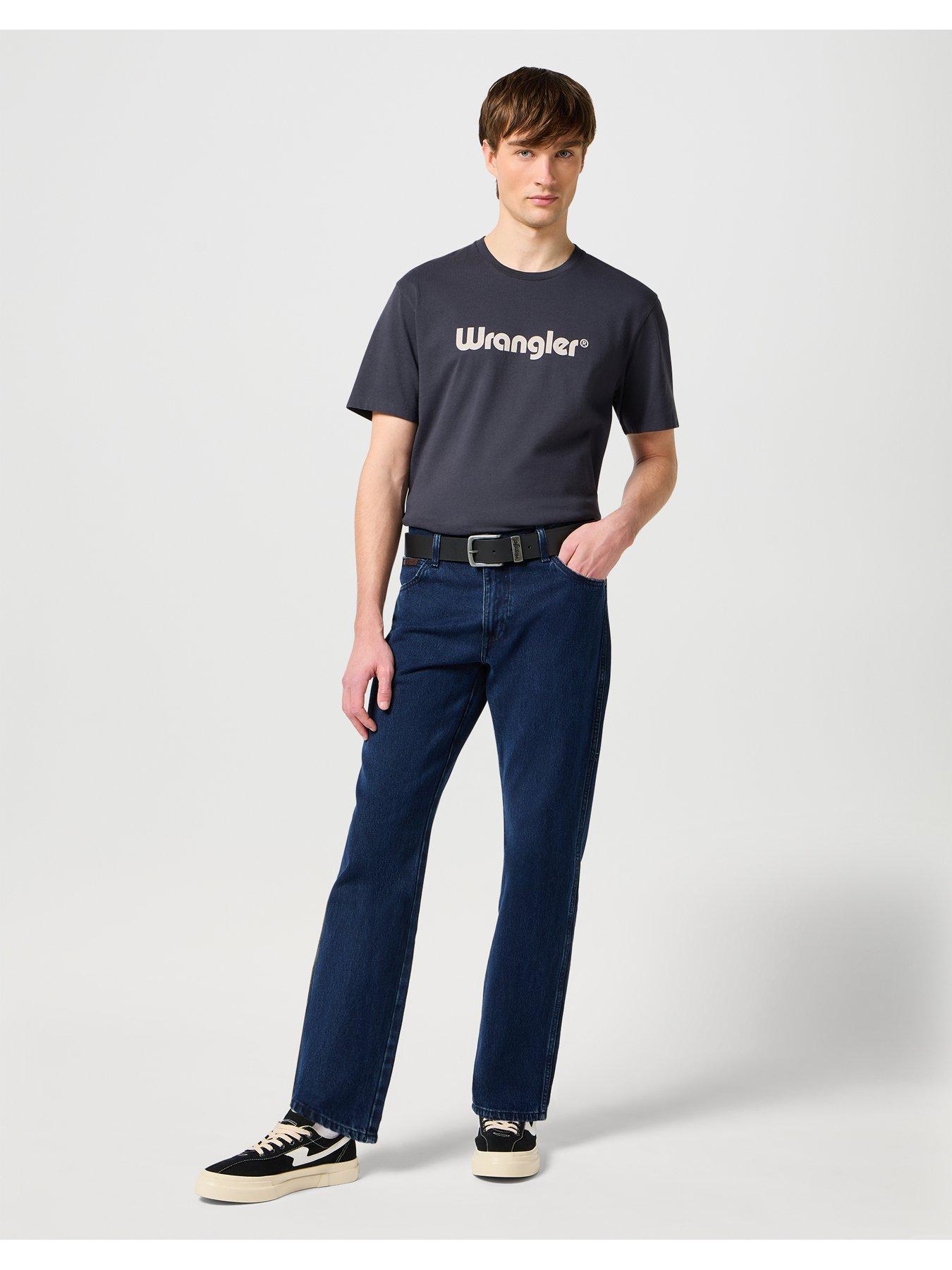  image of wrangler-metal-loop-leather-belt--black