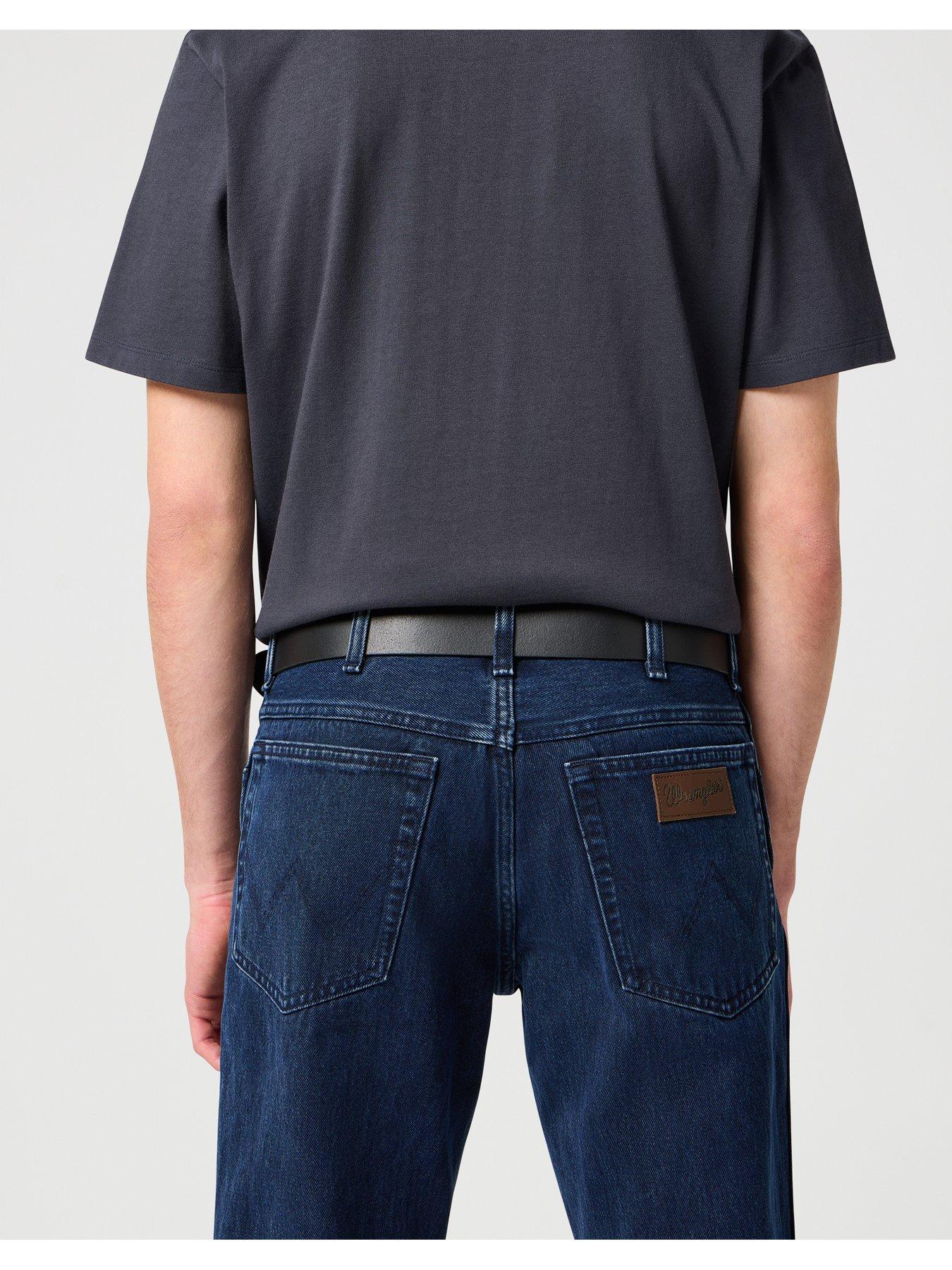  image of wrangler-metal-loop-leather-belt--black