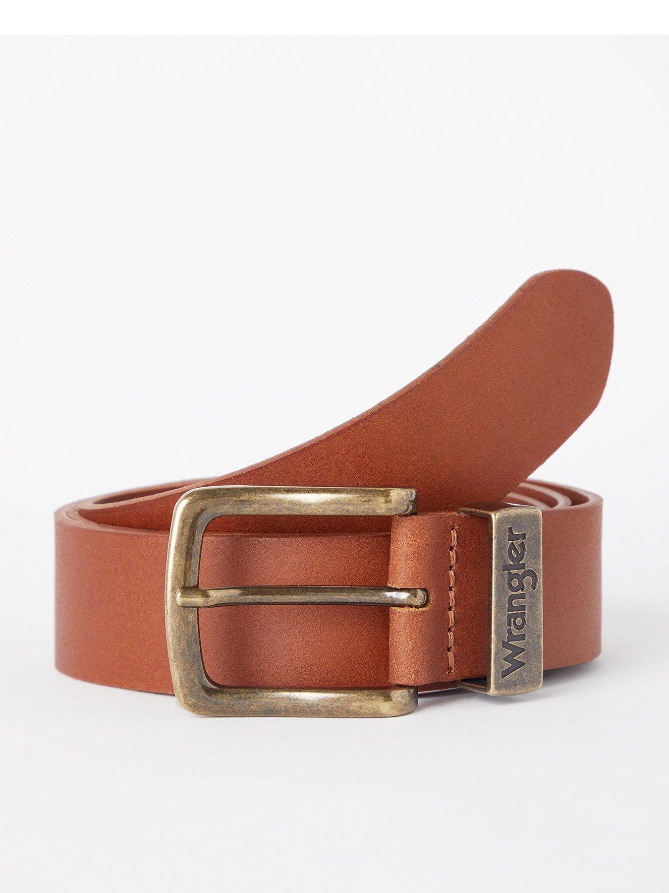 Wrangler Metal Loop Leather Belt -brown