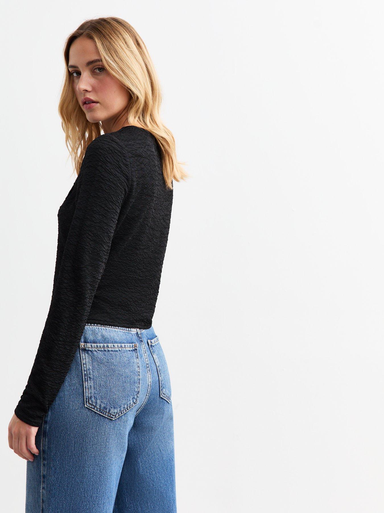  image of new-look-black-crinkle-texture-cardigan