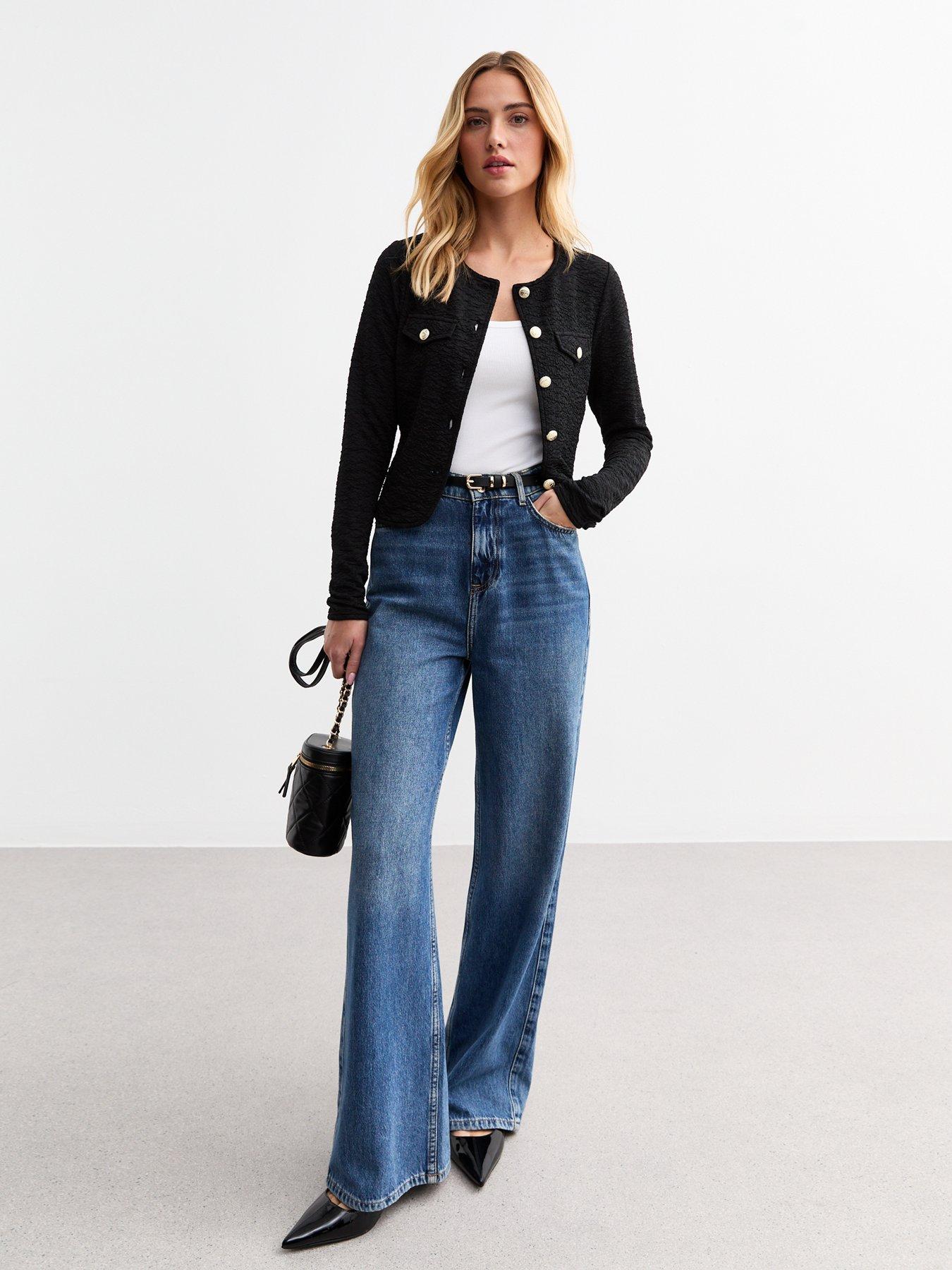  image of new-look-black-crinkle-texture-cardigan