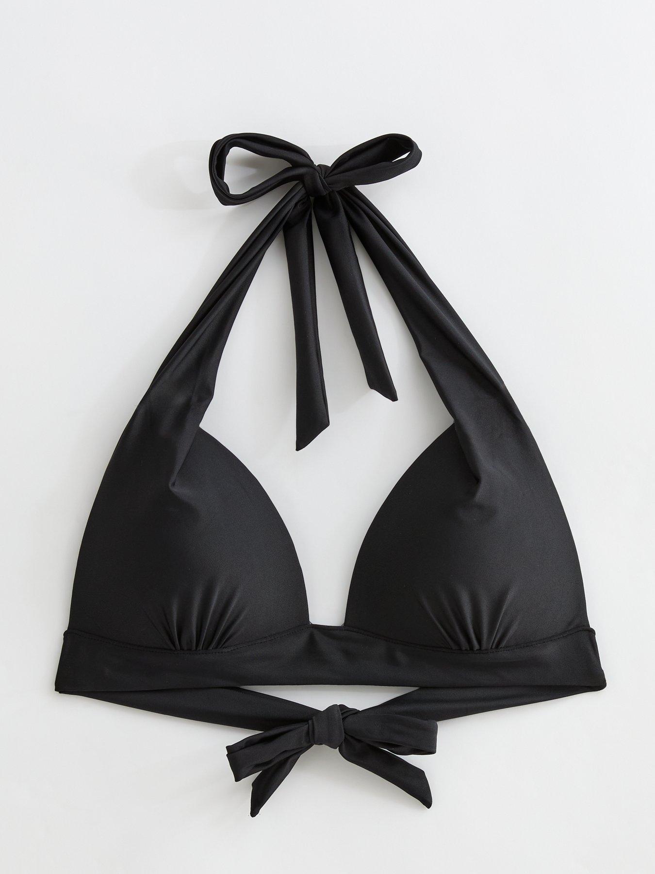  image of new-look-mix-and-match-basic-lift-amp-shape-triangle-bikini-top-black