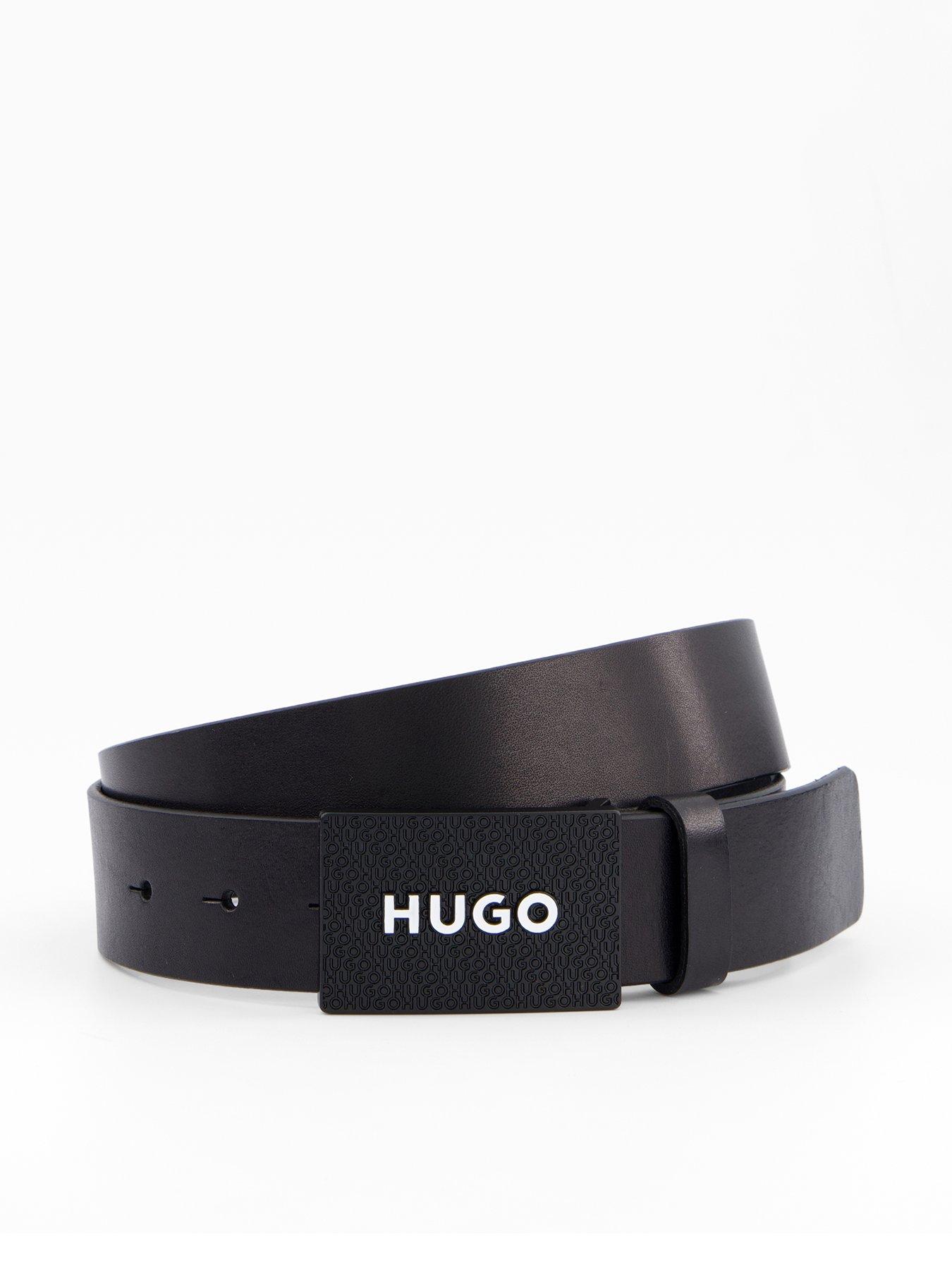 undefined Gilao-Z Logo Plaque Leather Belt - Black