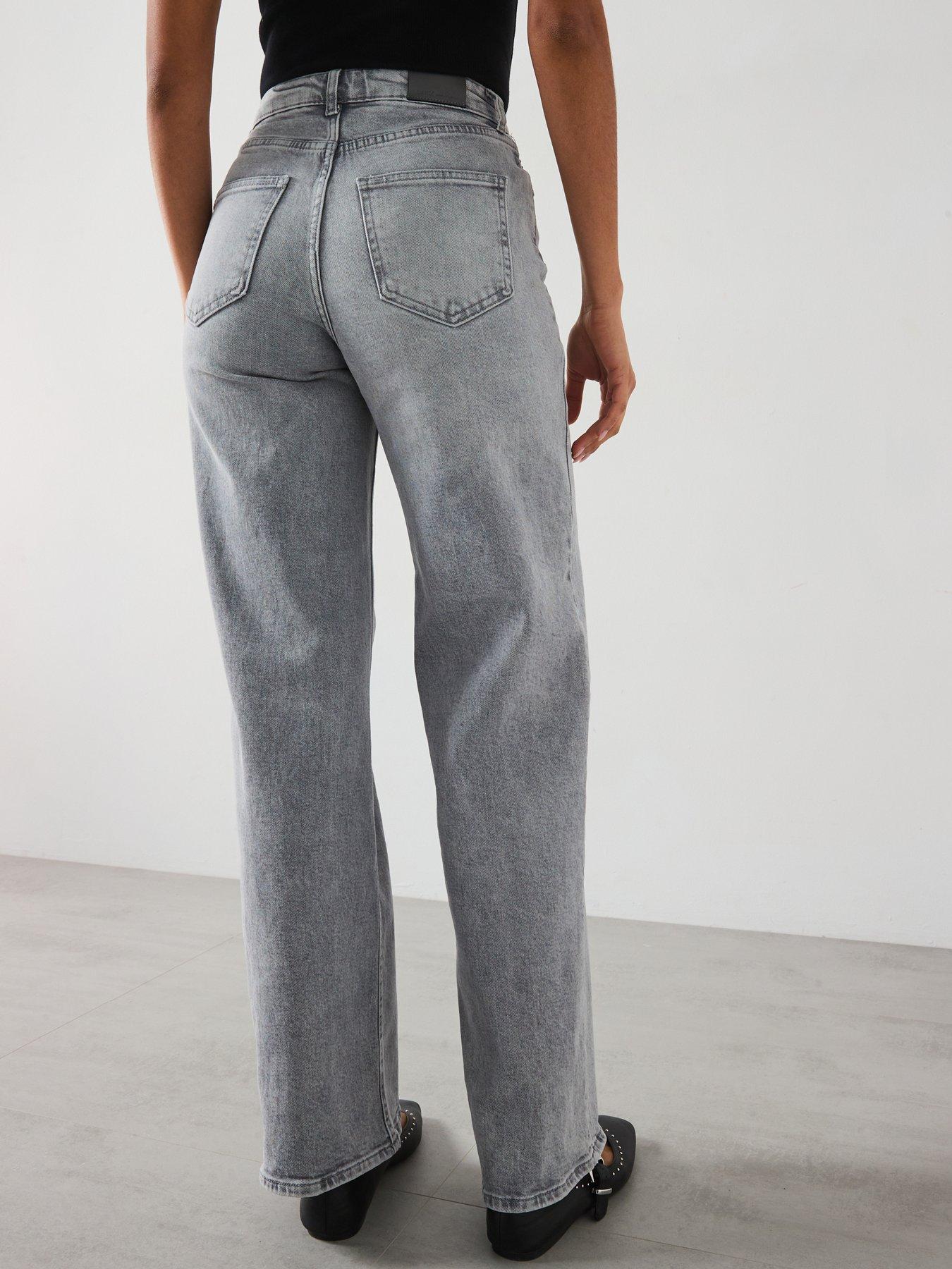  image of only-high-waist-wide-leg-comfort-stretch-jean-medium-grey