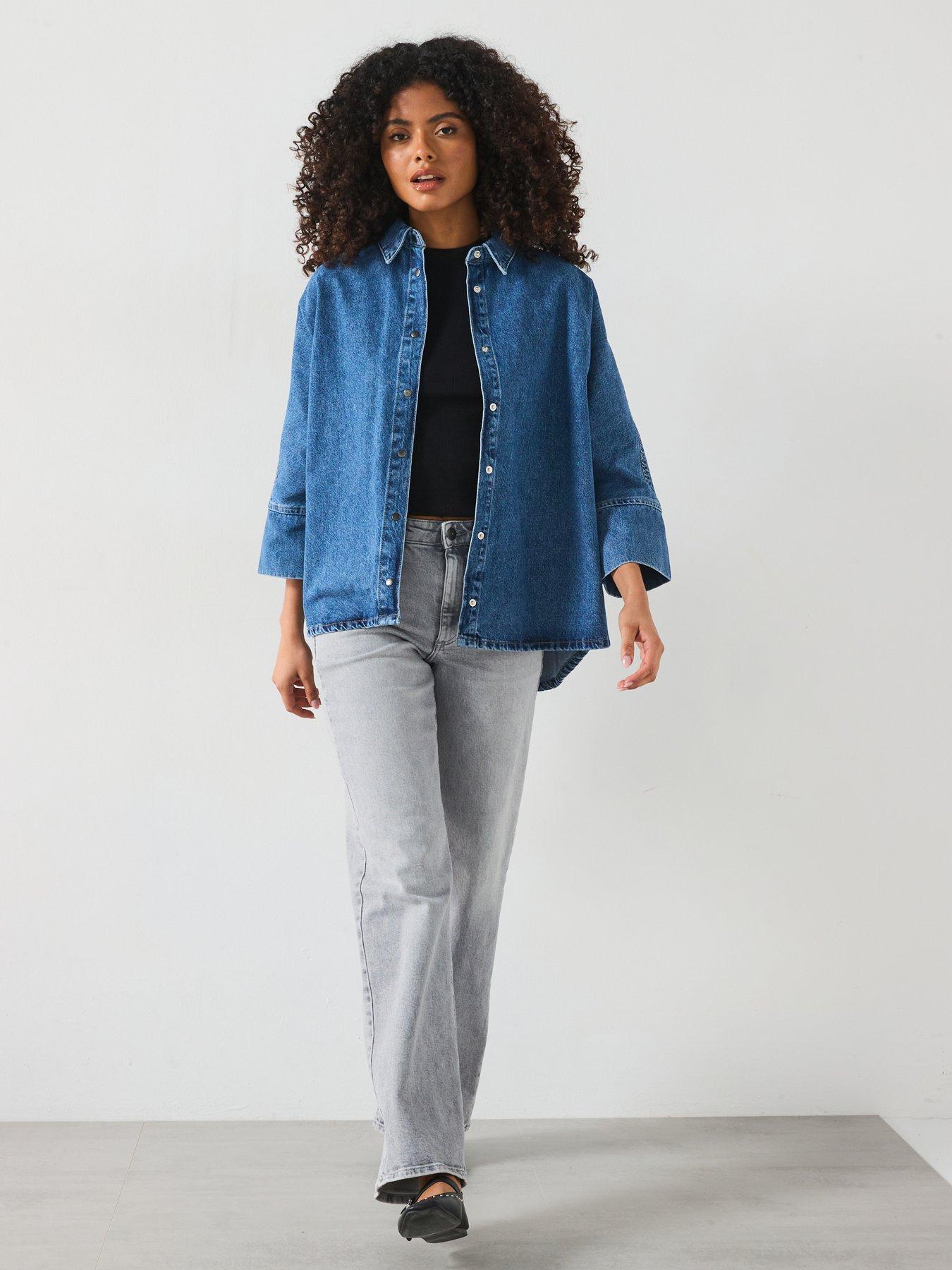  image of only-high-waist-wide-leg-comfort-stretch-jean-medium-grey
