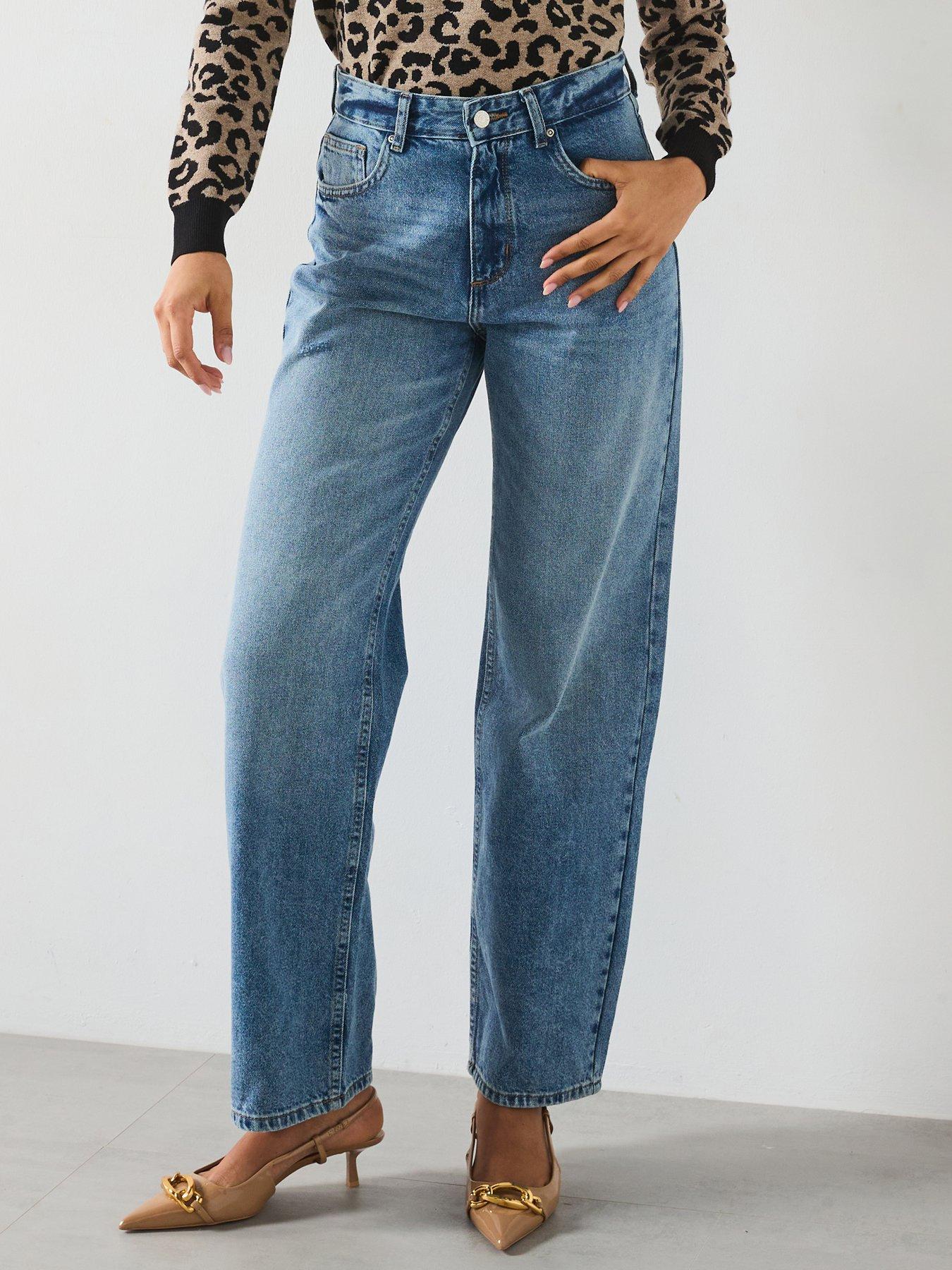  image of only-mid-waist-straight-jean-medium-blue-denim