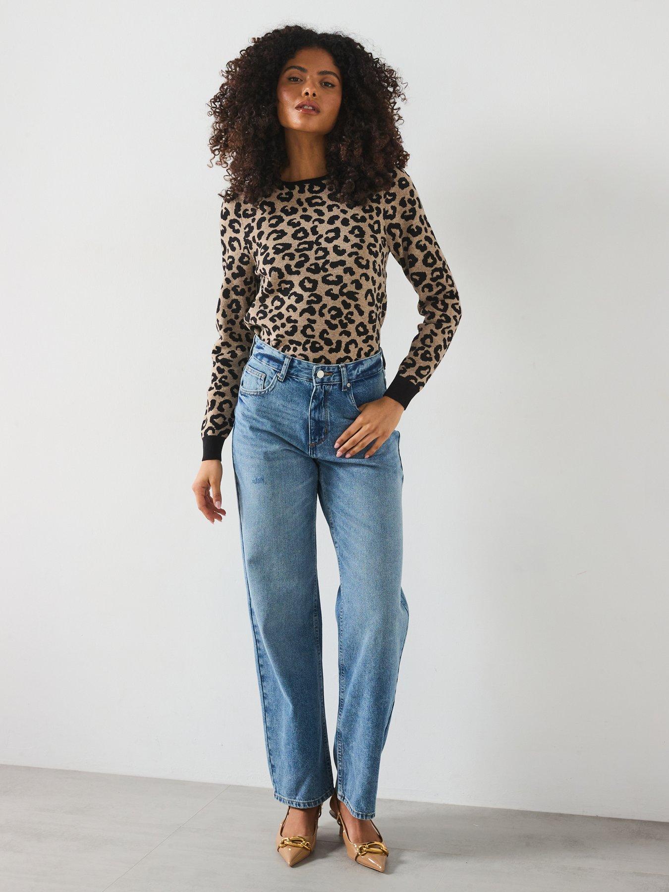  image of only-mid-waist-straight-jean-medium-blue-denim