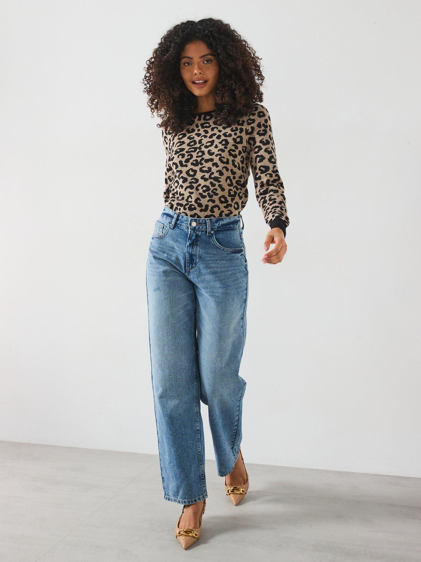  image of only-mid-waist-straight-jean-medium-blue-denim