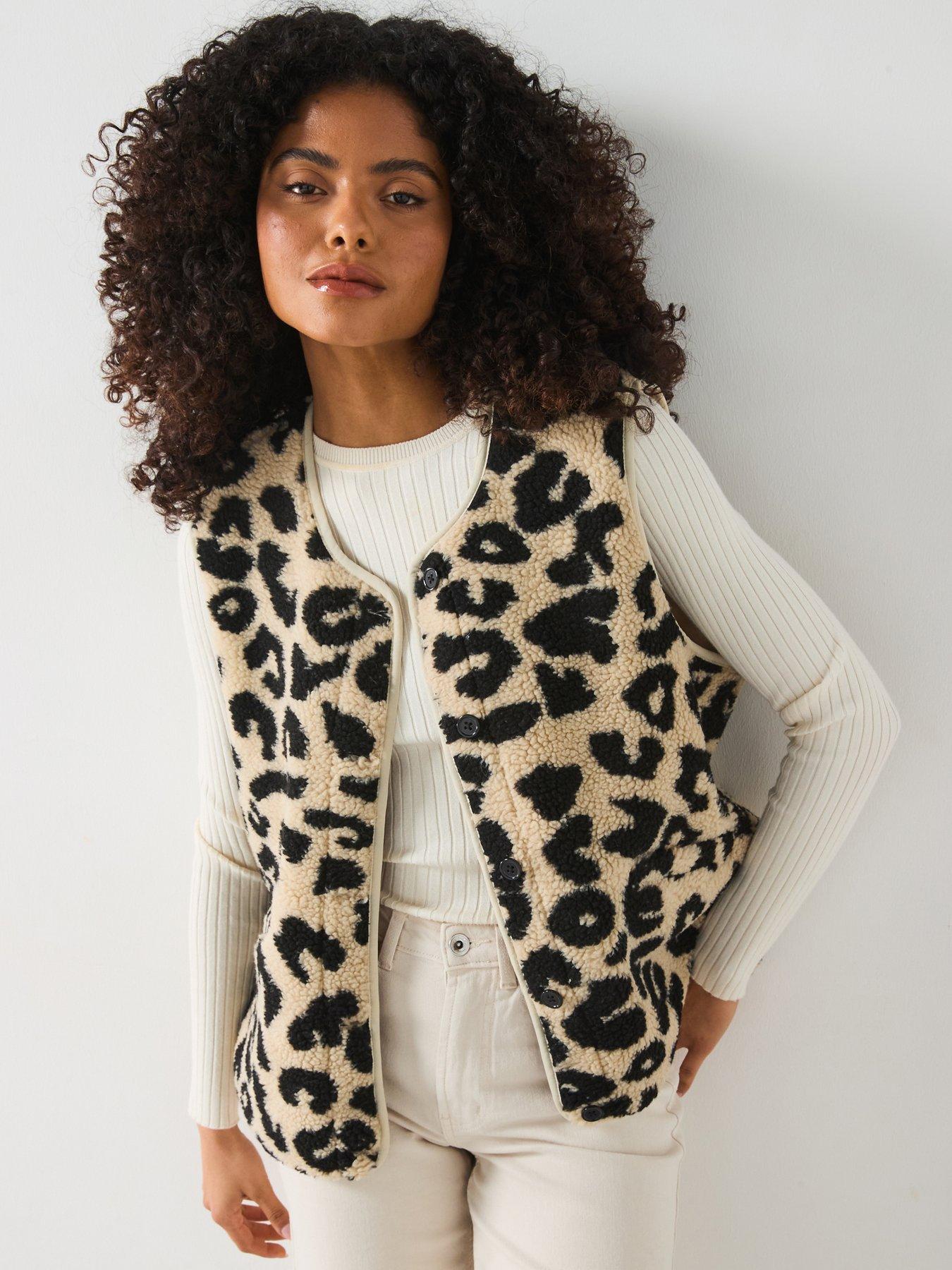 undefined Teddy Sleeveless Vest - And Cream - Black