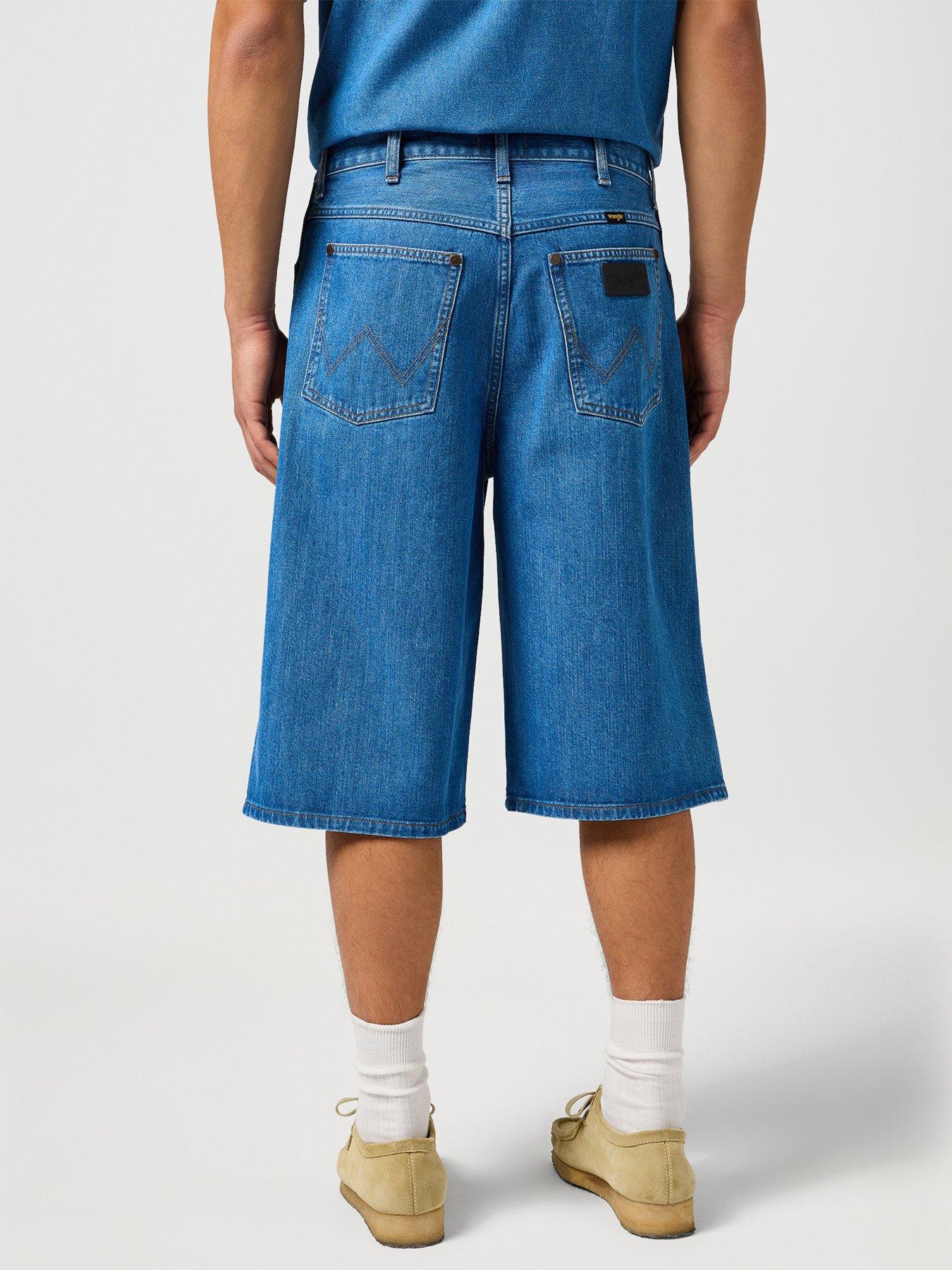 image of wrangler-jort-midi-length-denim-shorts-blue