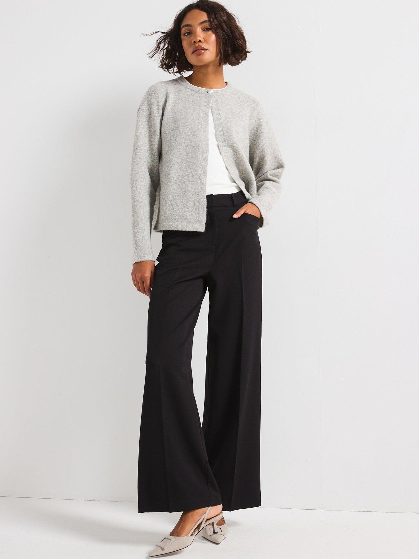  image of jdy-long-sleeve-one-button-knitted-cardigan-light-grey
