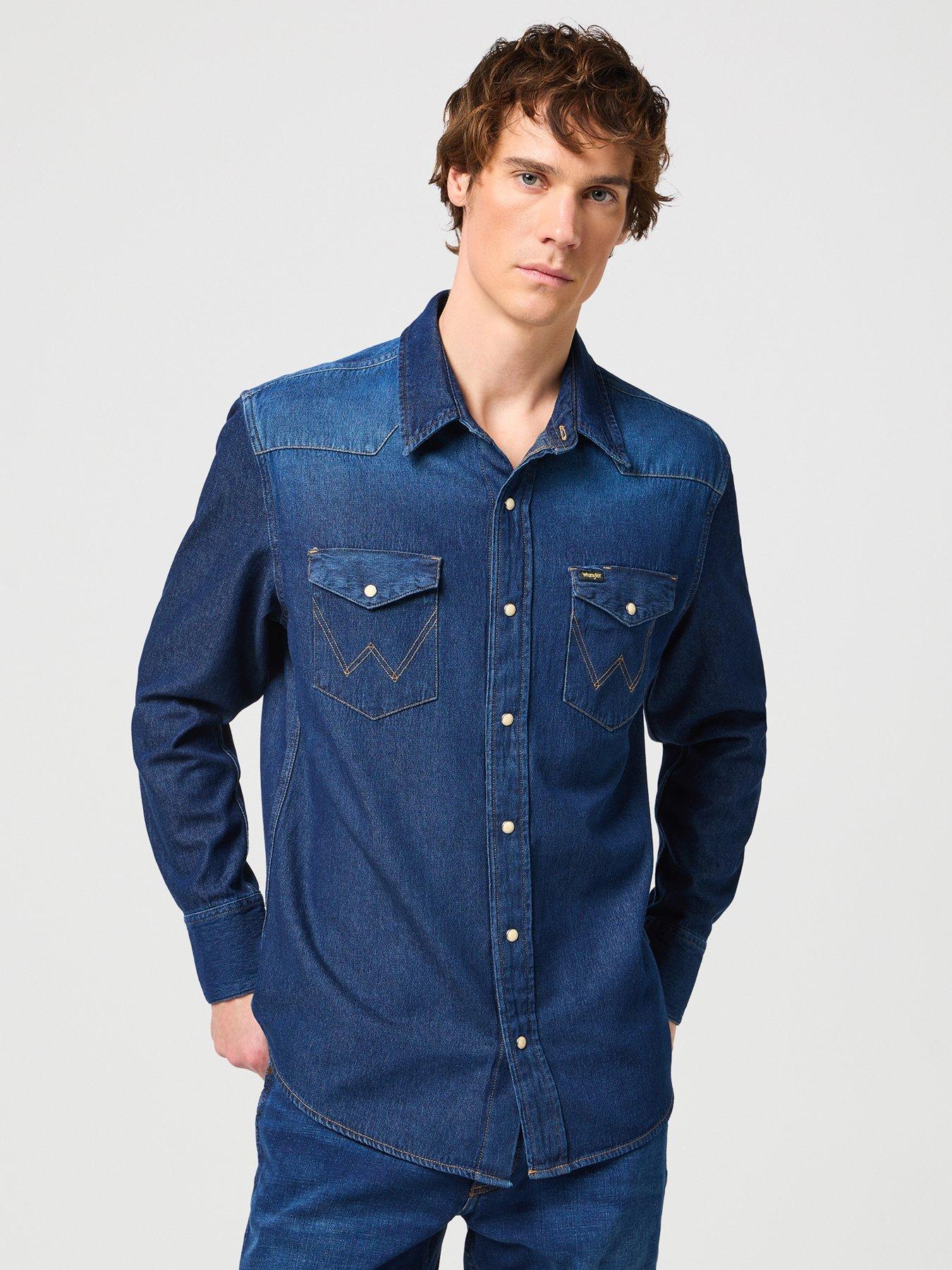 wrangler-27mw-long-sleeve-denim-shirt-dark-blue