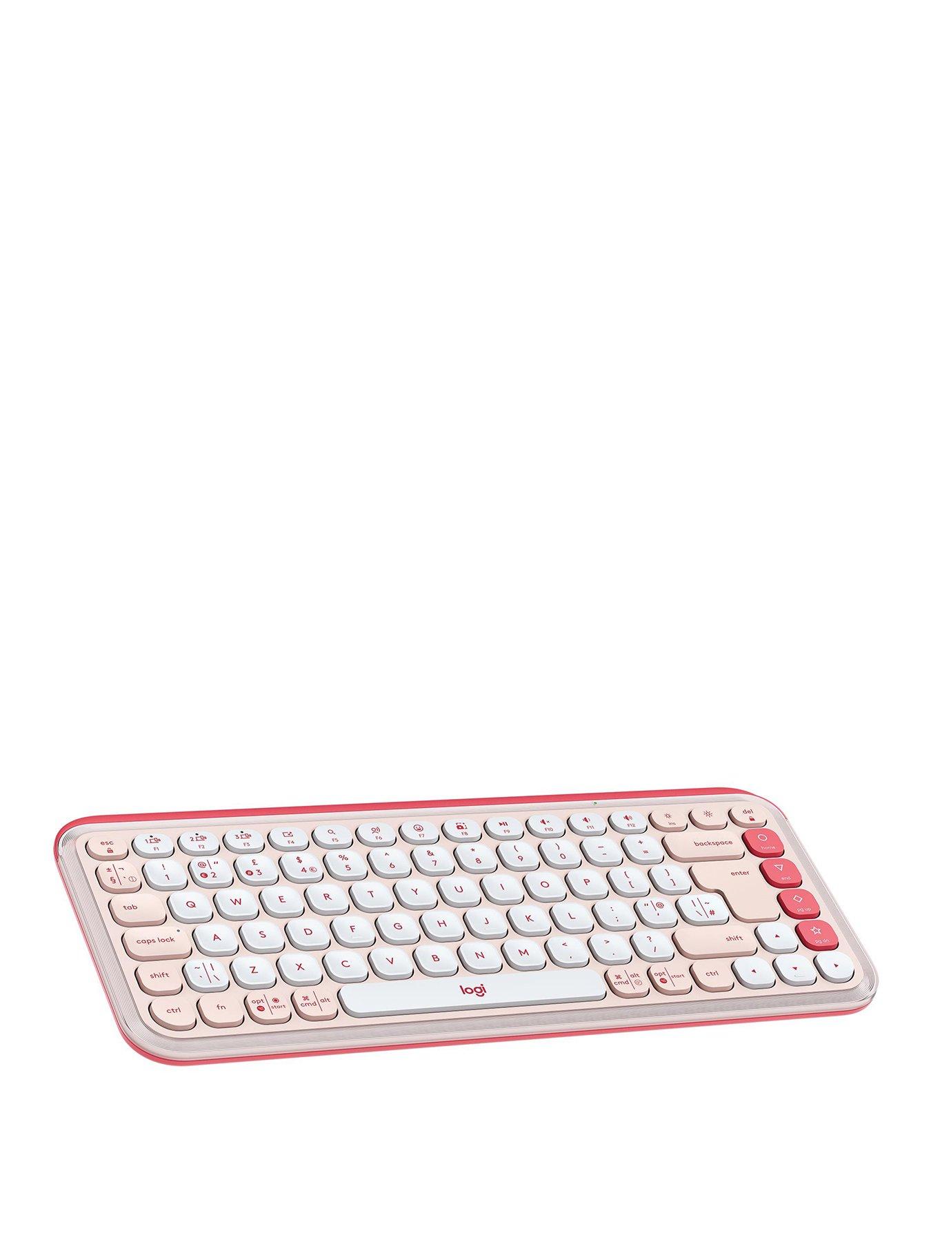 undefined POP ICON KEYS Wireless Bluetooth Keyboard for Laptop, Tablet, PC – Off-Rose And Off-White