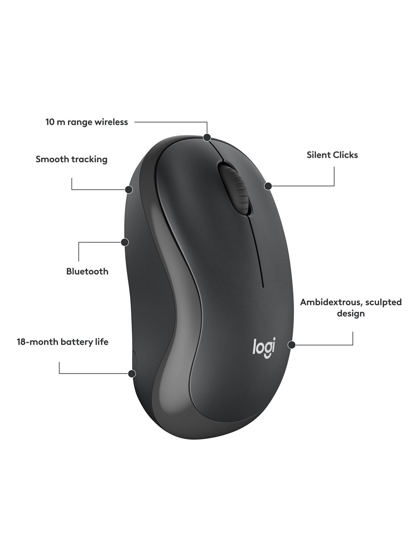 Image 6 of 7 of Logitech M240 Silent Bluetooth Mouse, Wireless, Compact, Portable, Smooth Tracking, Compatible With Pc, Mac, Laptop, Tablets Graphite