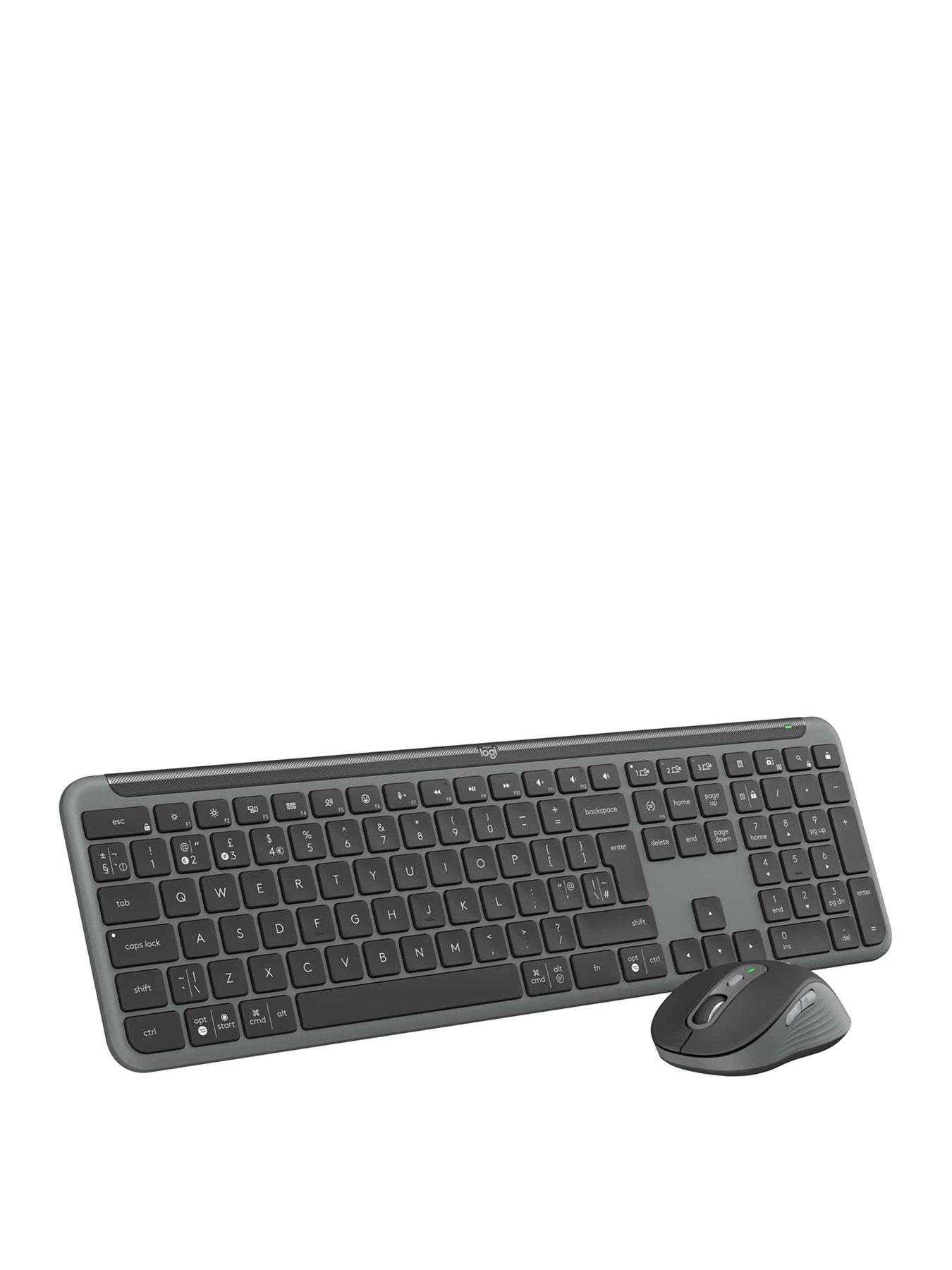 undefined Mk950 Signature Slim Wireless Keyboard And Mouse Combo, Sleek Design, Quiet Typing And Clicking Graphite