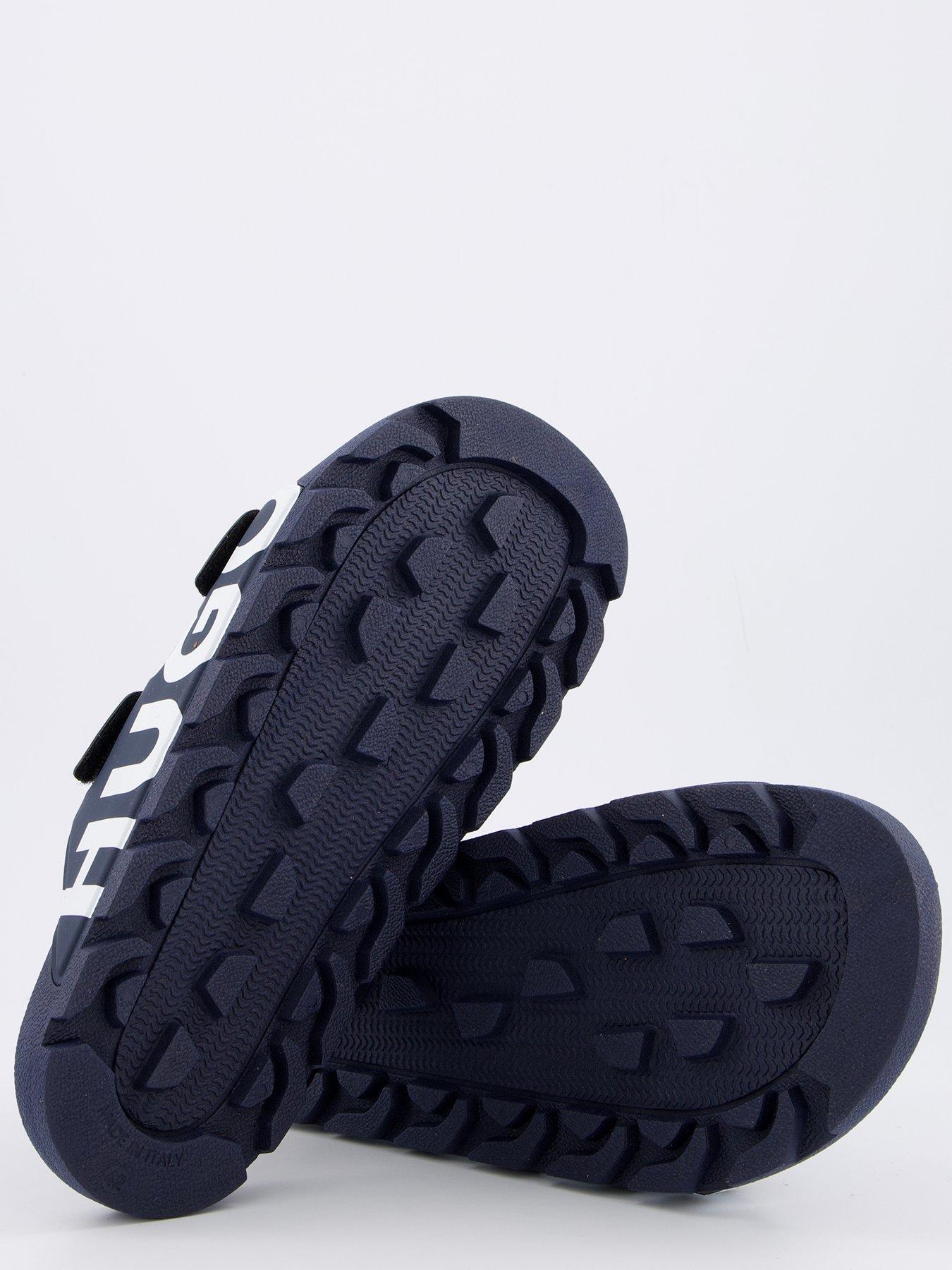  image of hugo-mens-evander-two-strap-logo-sandals-navy