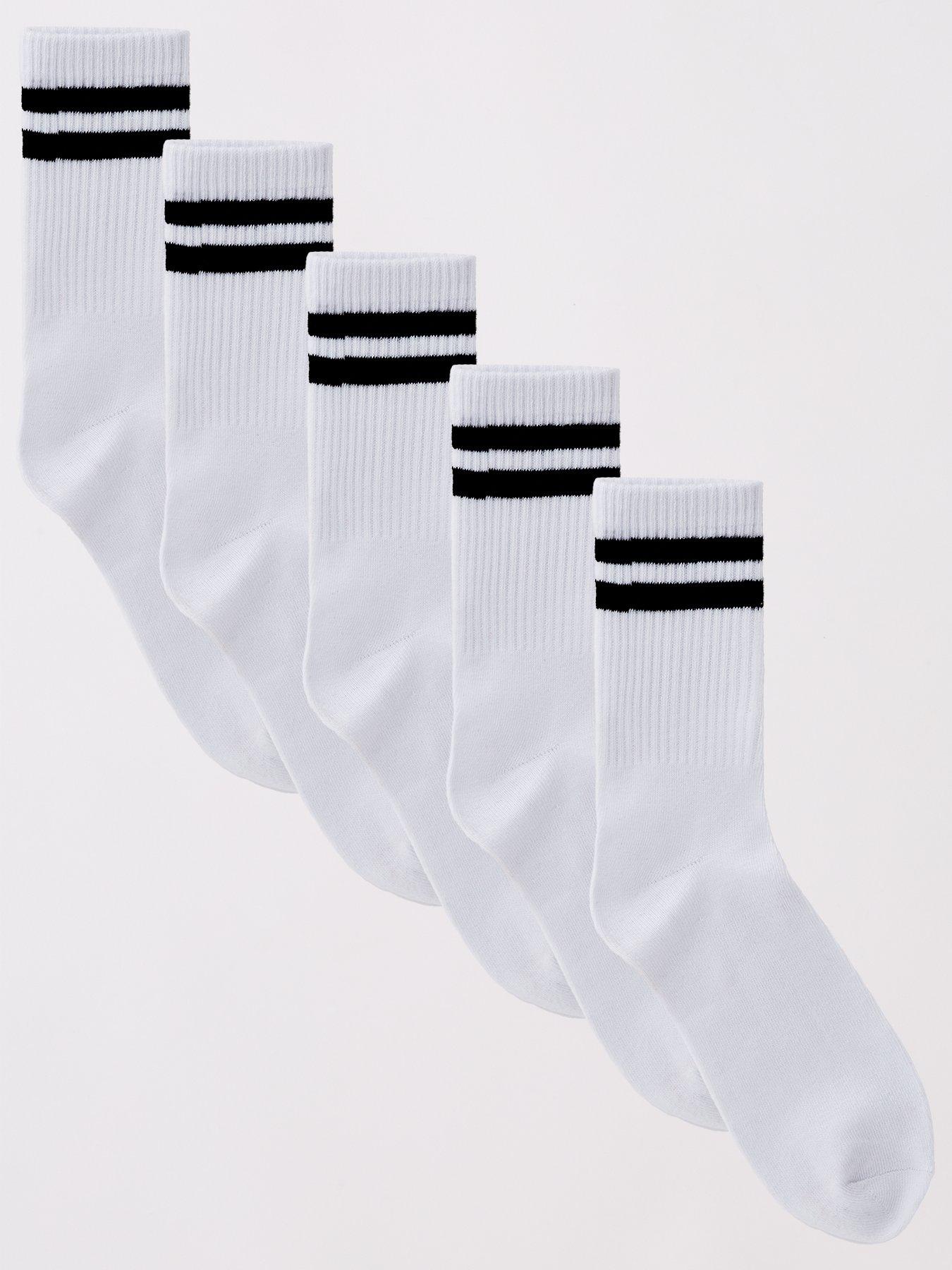 pieces-stripe-5-pack-socks-bright-white