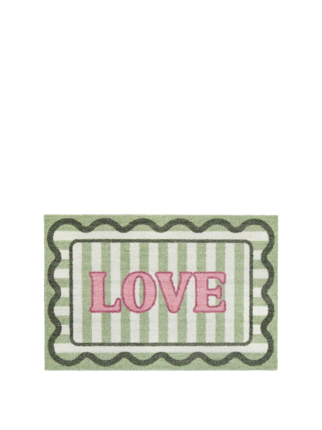Image 2 of 4 of Very Home My Love Nylon Washable Doormat 50x75cm - Green