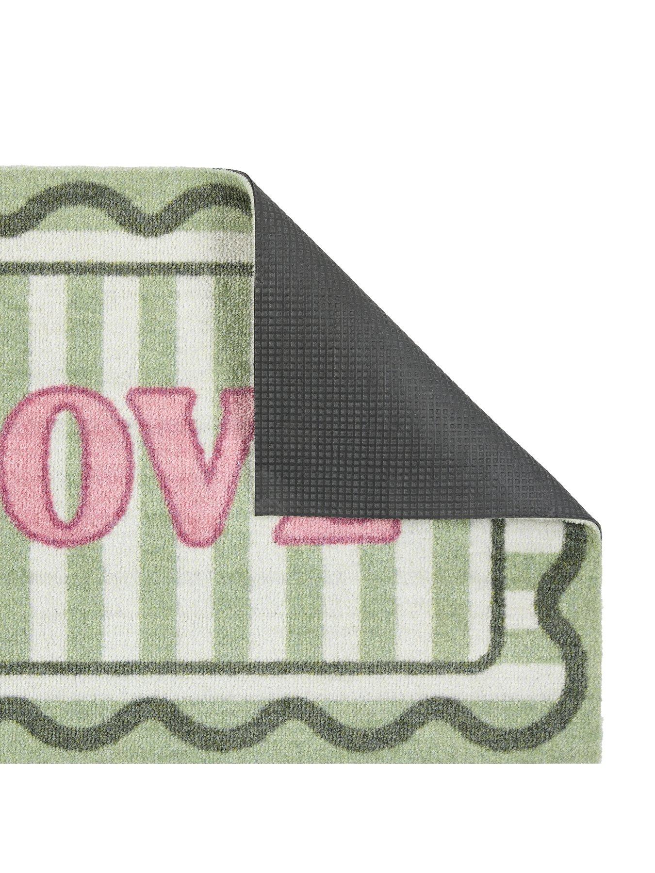 Image 3 of 4 of Very Home My Love Nylon Washable Doormat 50x75cm - Green