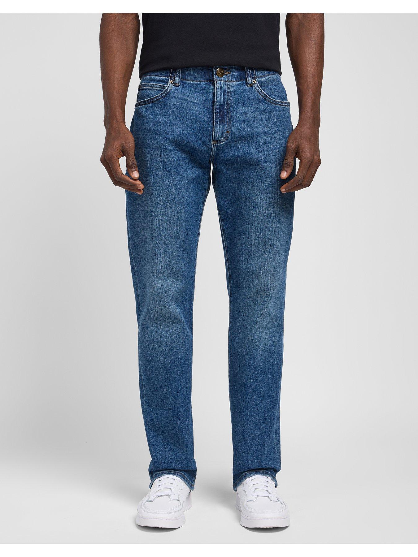  image of lee-extreme-motion-stretch-straight-fit-jeans-light-blue