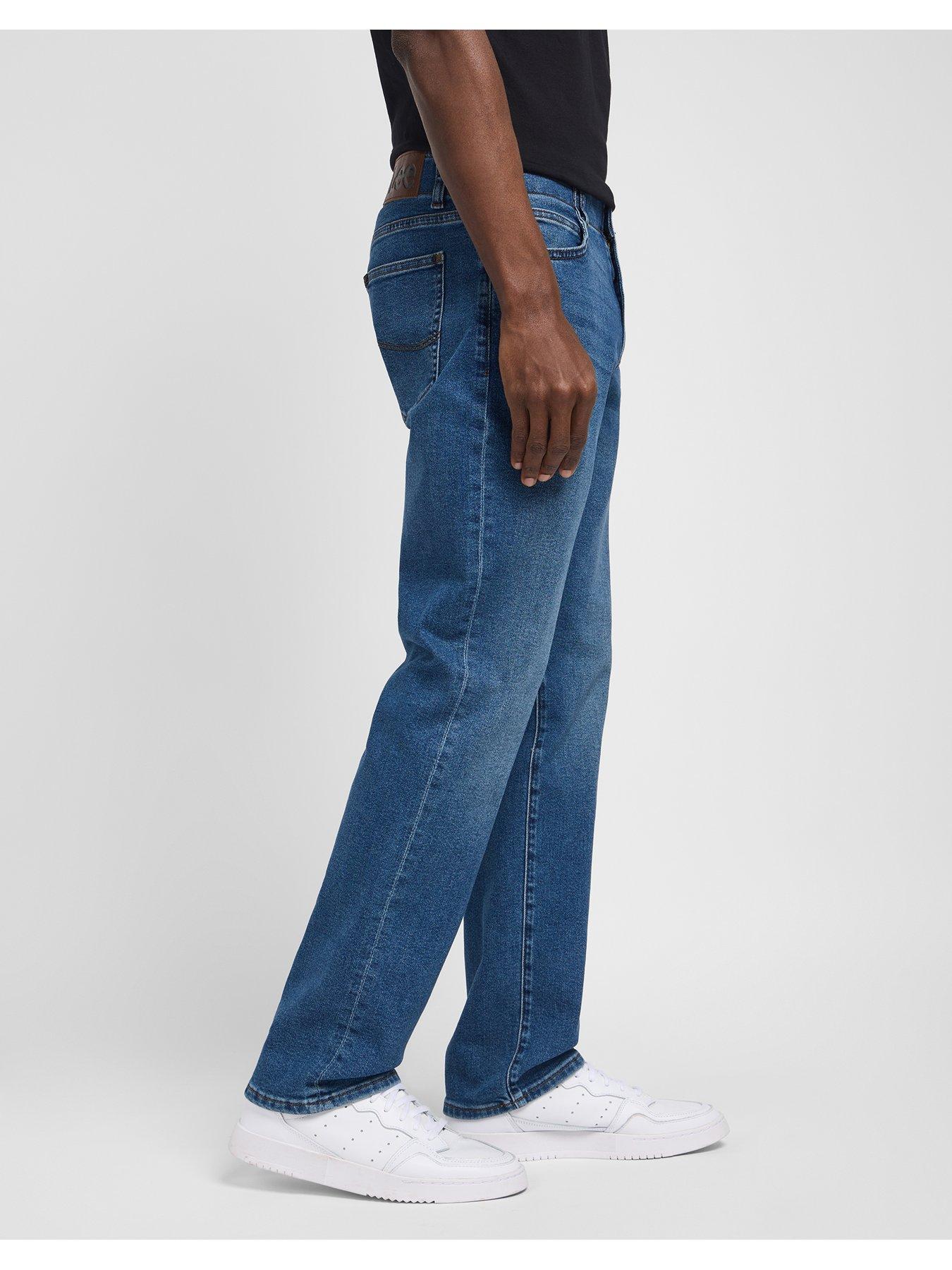  image of lee-extreme-motion-stretch-straight-fit-jeans-light-blue