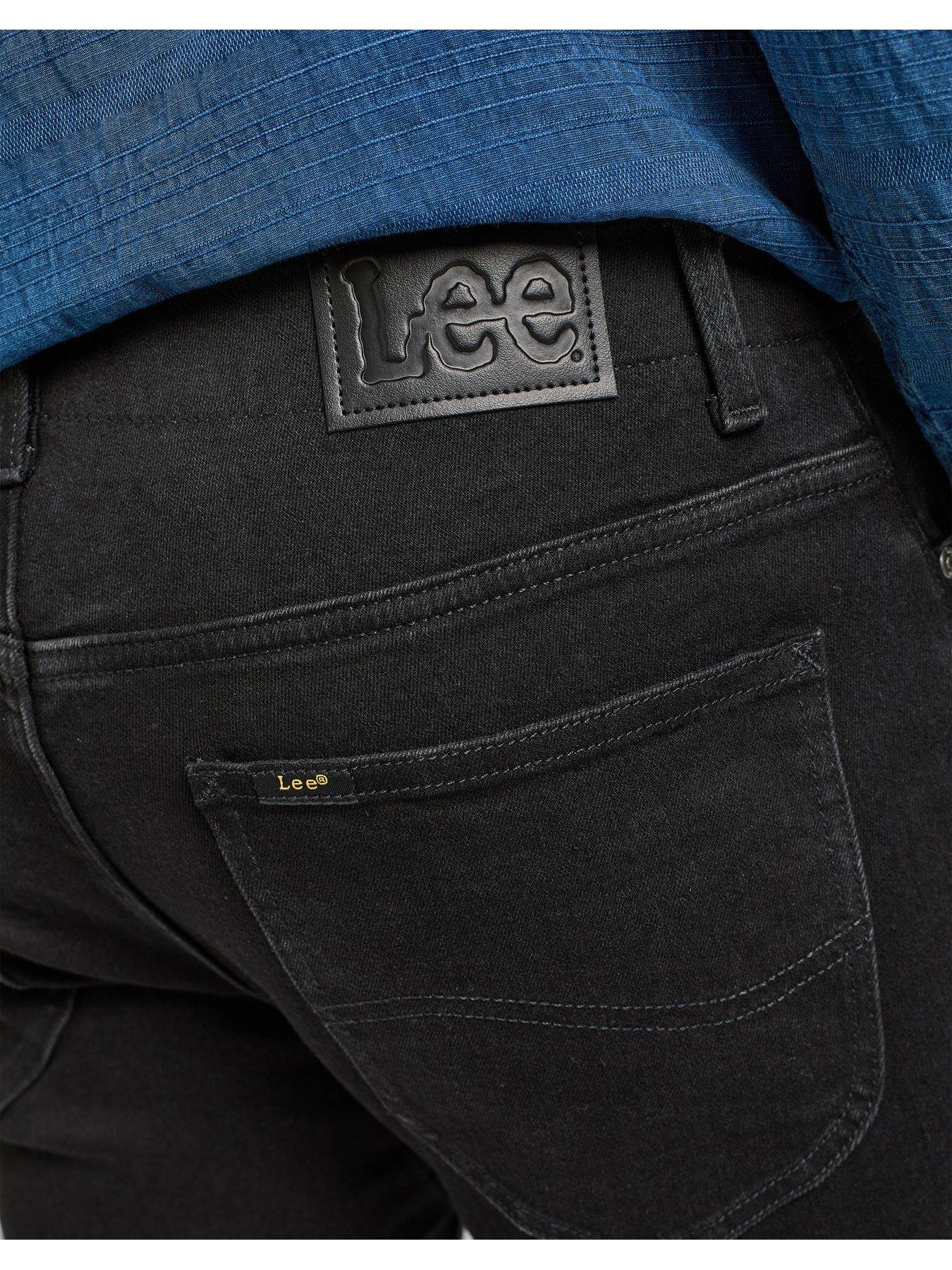  image of lee-extreme-motion-stretch-straight-fit-jeans-black