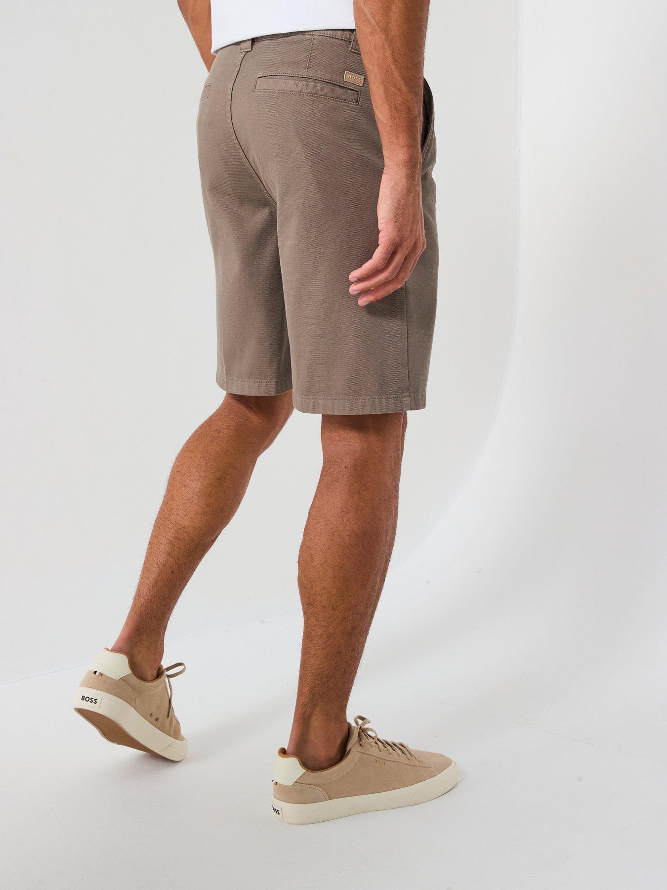  image of boss-straight-fit-shorts-beige