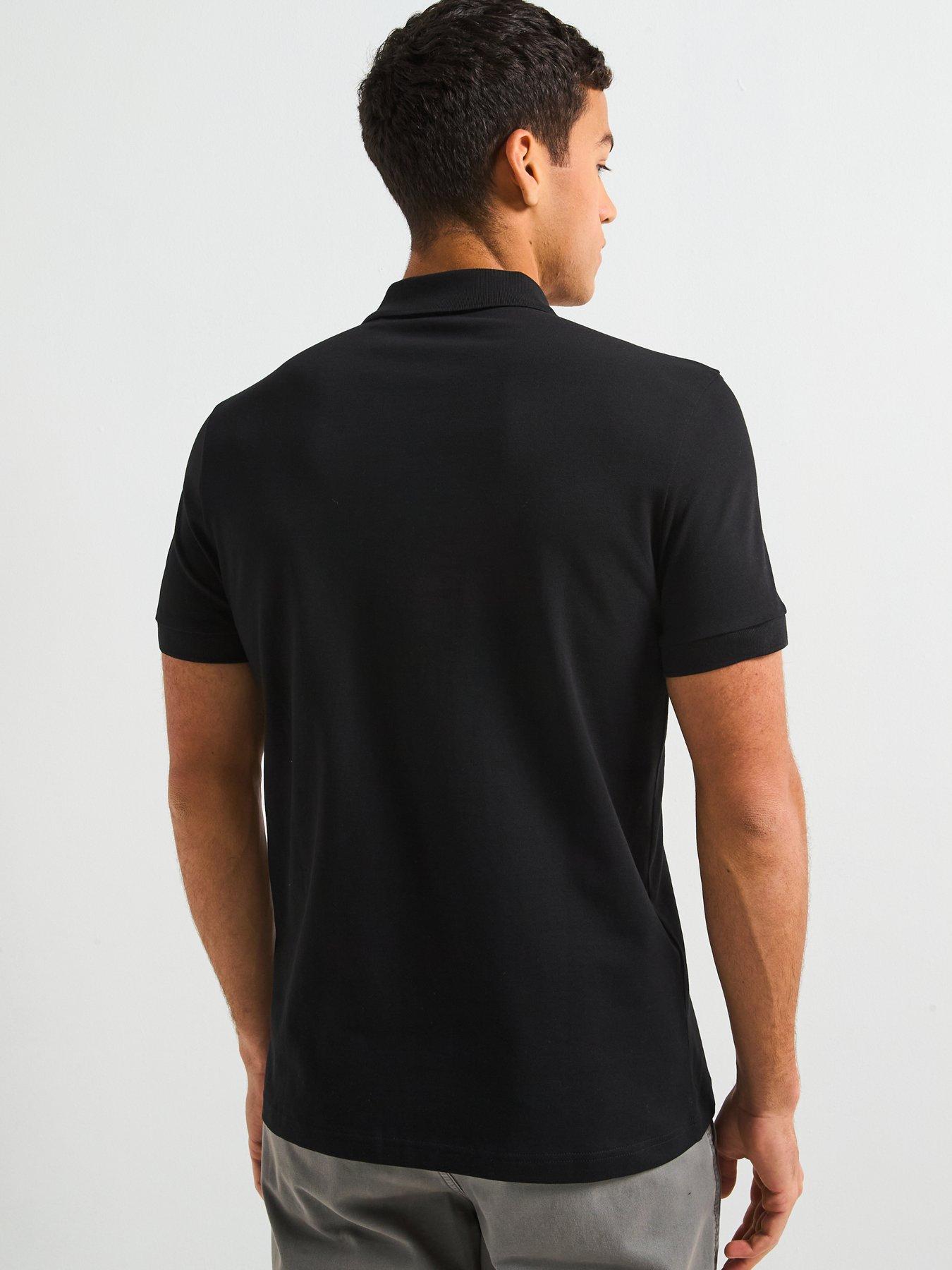 stillFront image of boss-passerzip-zipped-polo-shirt-black