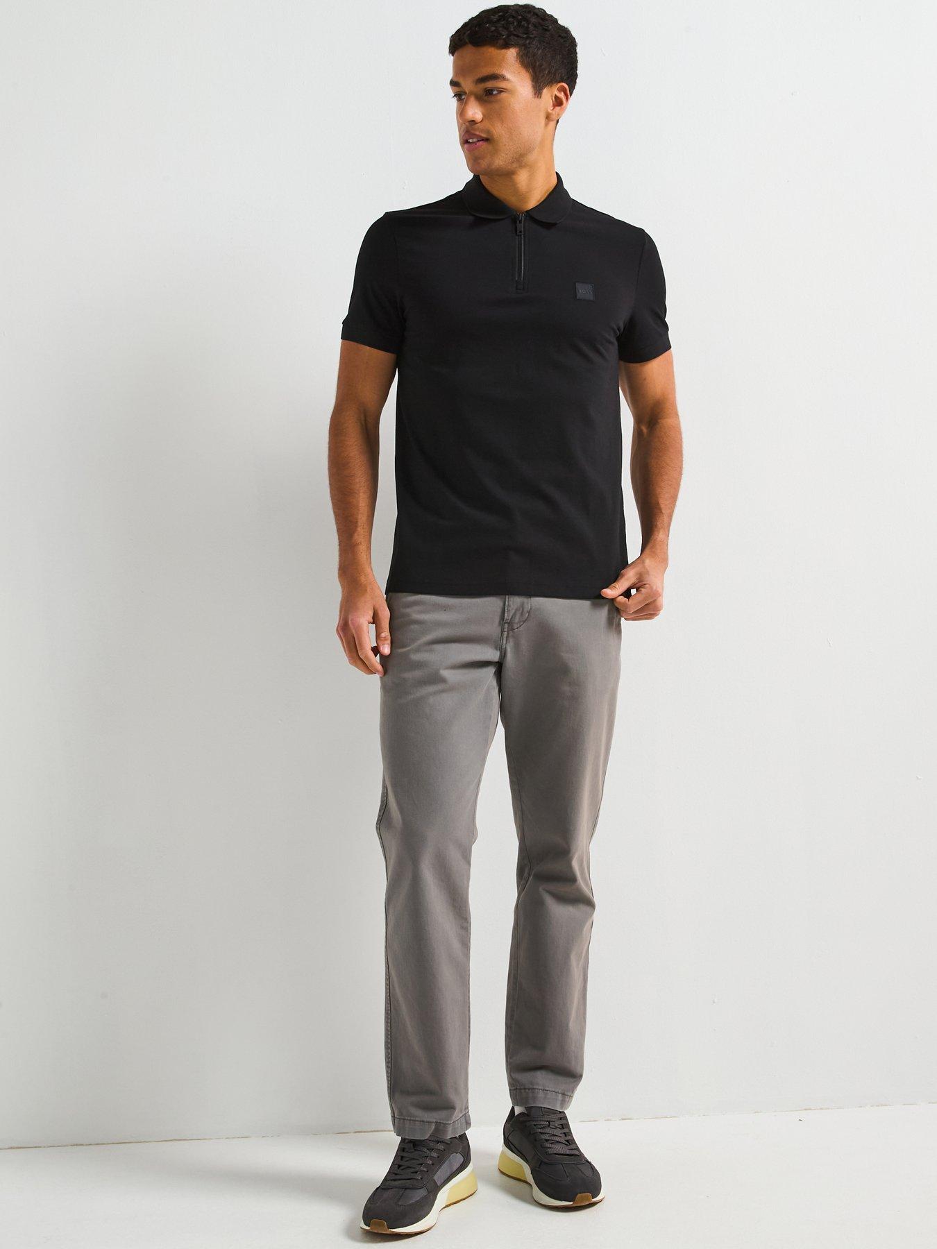  image of boss-passerzip-zipped-polo-shirt-black