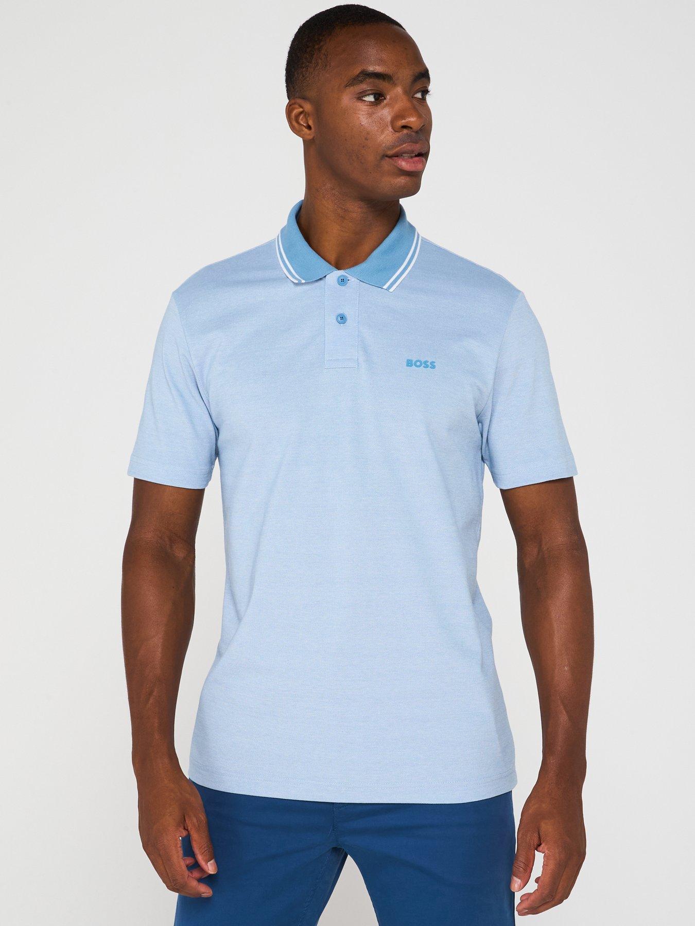  image of boss-peoxford-tipped-polo-shirt-blue