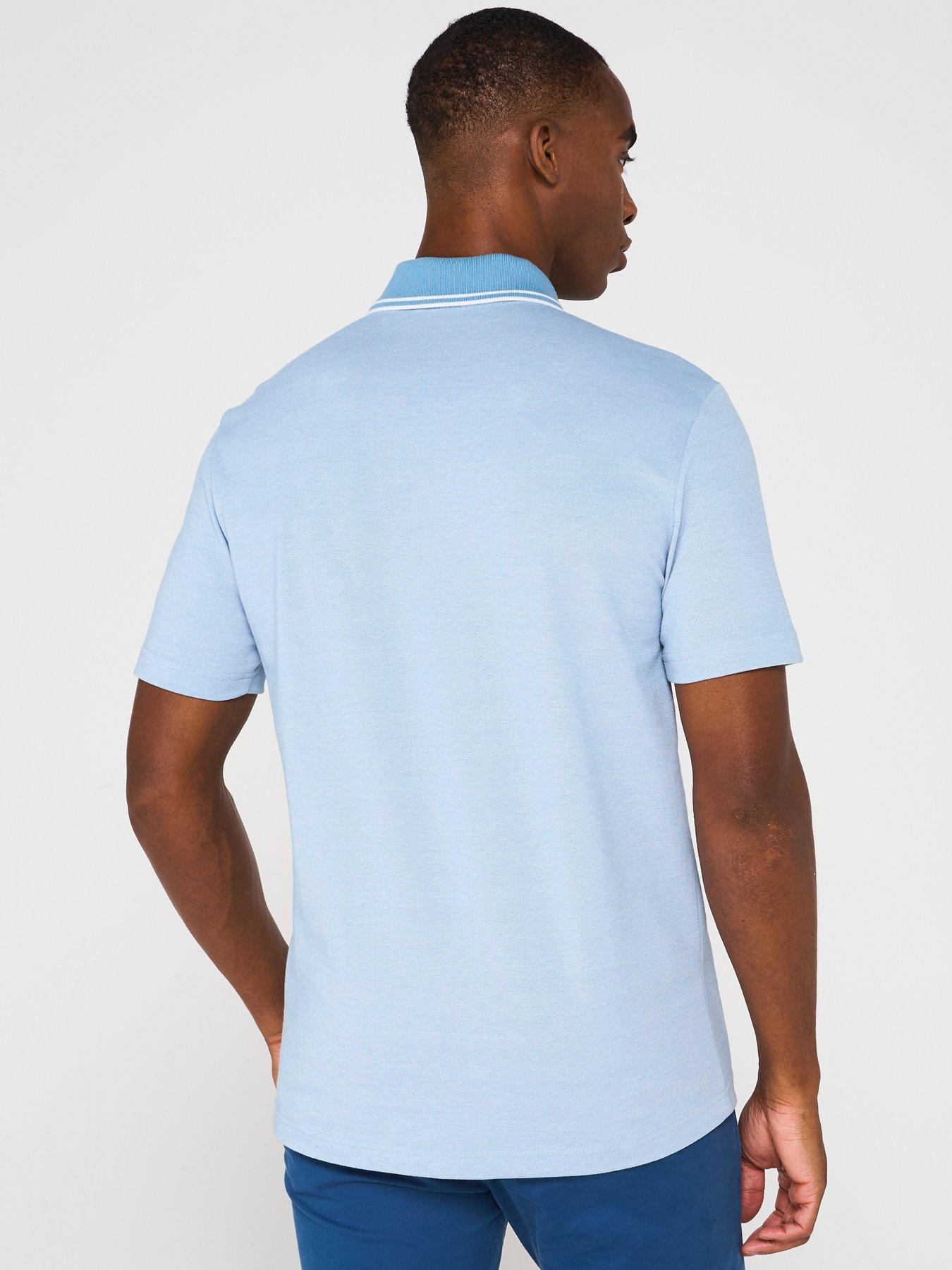  image of boss-peoxford-tipped-polo-shirt-blue