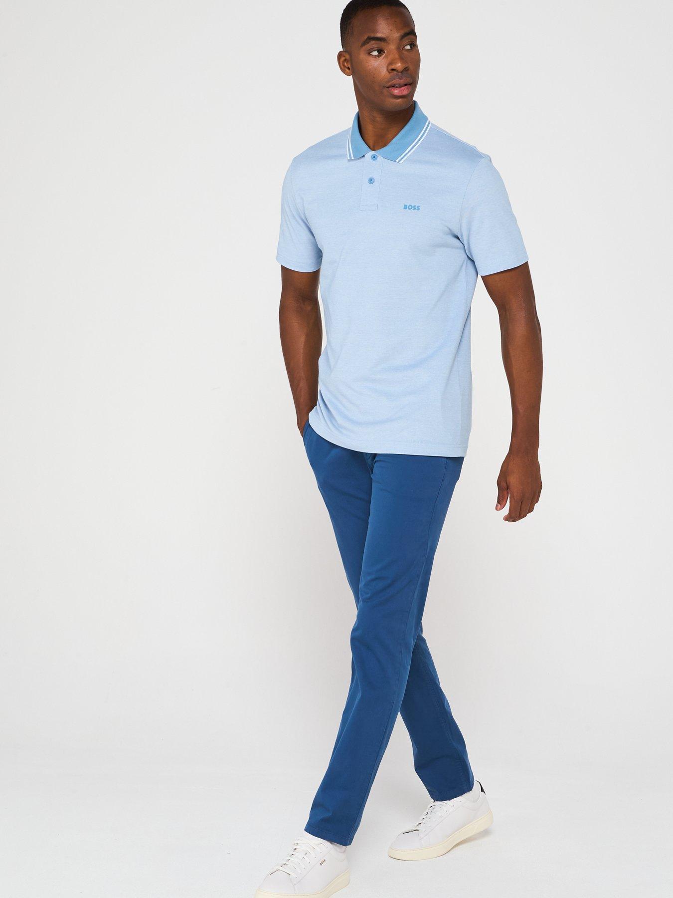  image of boss-peoxford-tipped-polo-shirt-blue