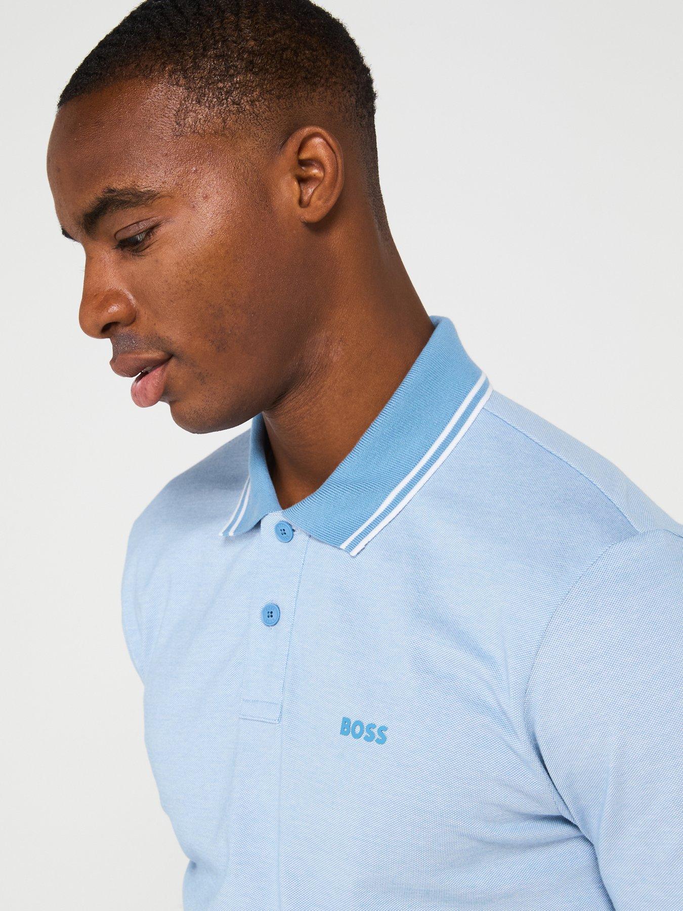  image of boss-peoxford-tipped-polo-shirt-blue